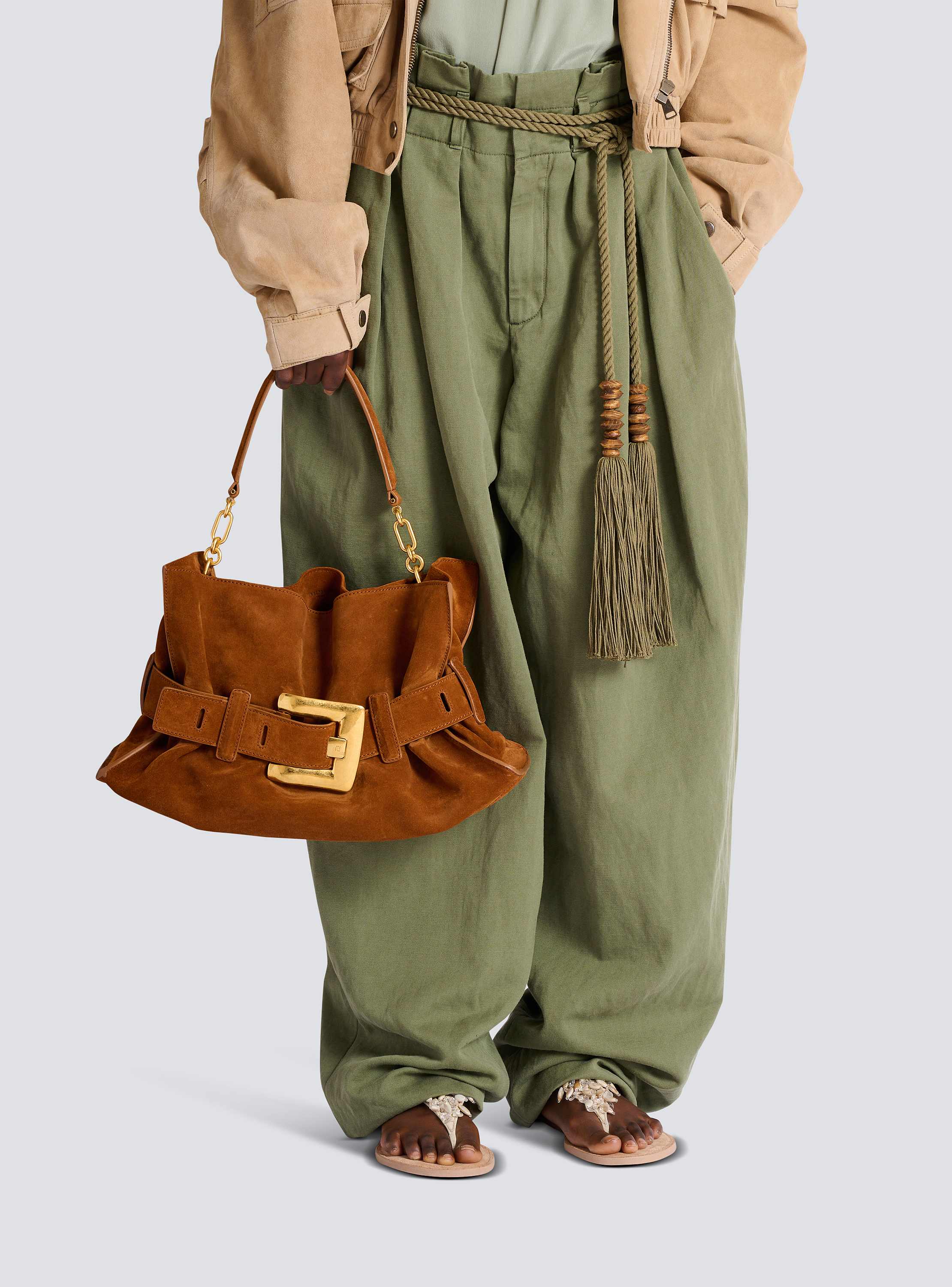 Anthem Medium suede leather bag