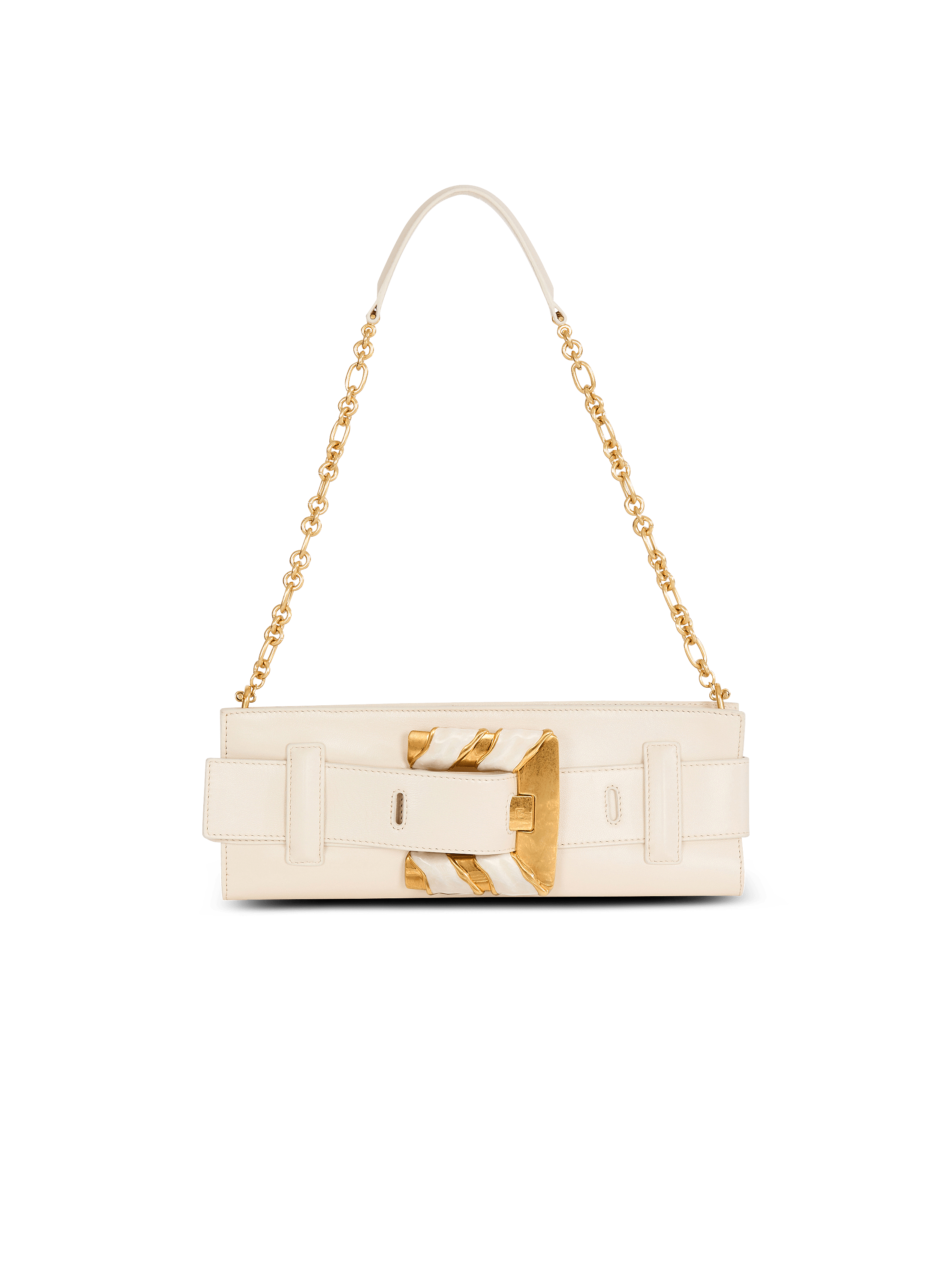 Anthem lambskin and enamel clutch