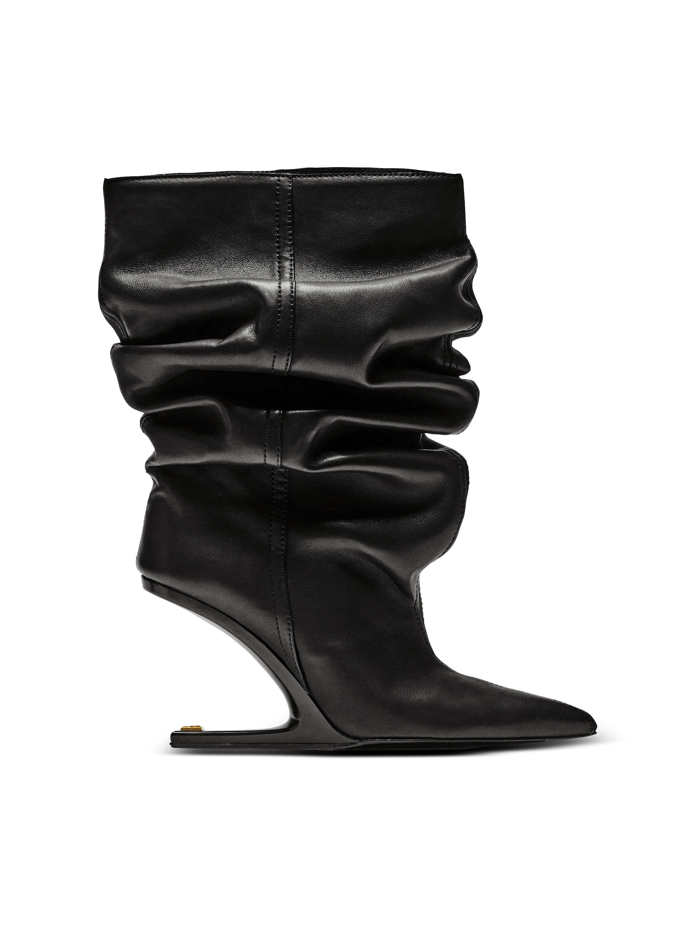No Wedge smooth leather ankle boots