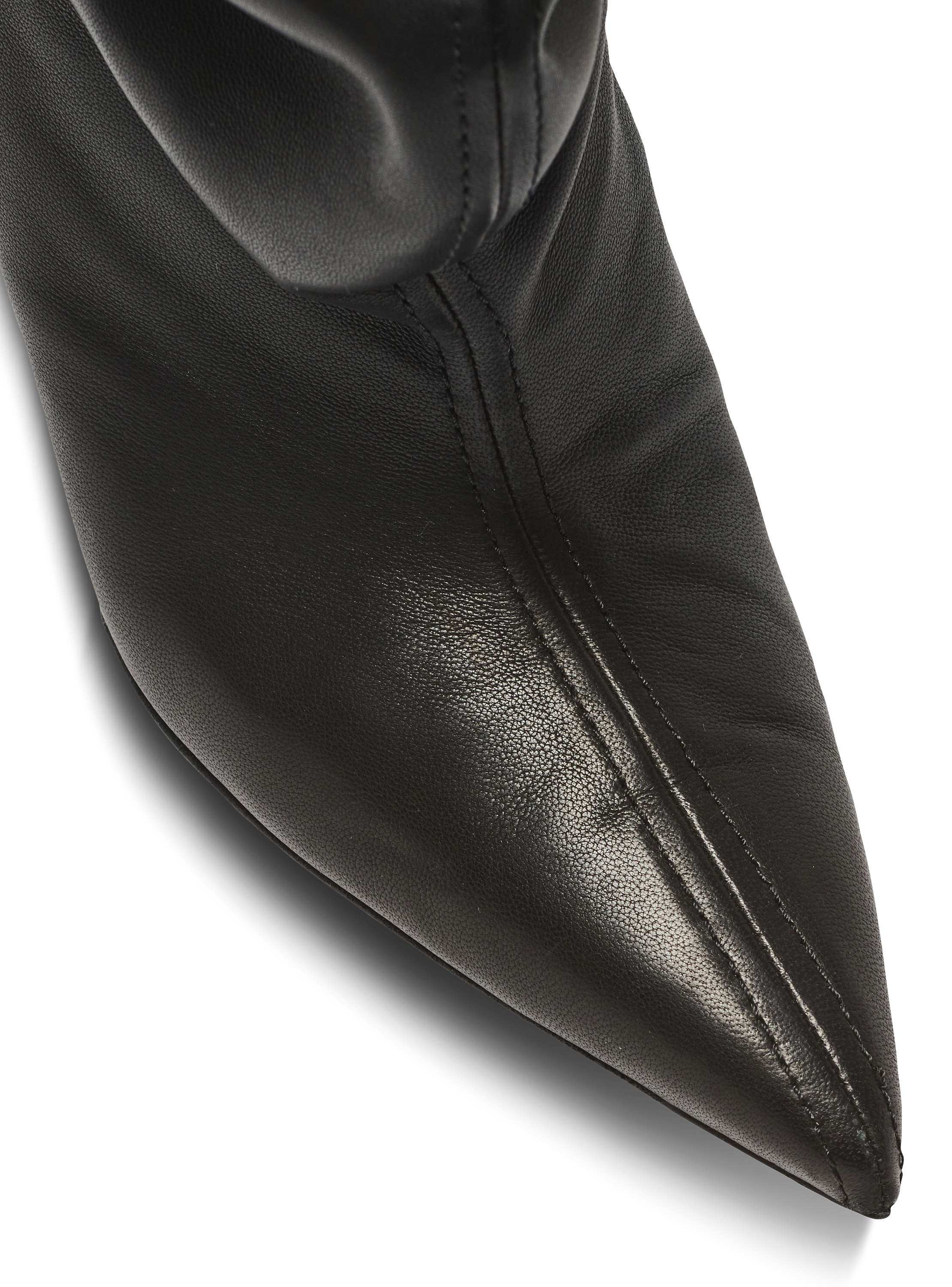 No Wedge smooth leather ankle boots