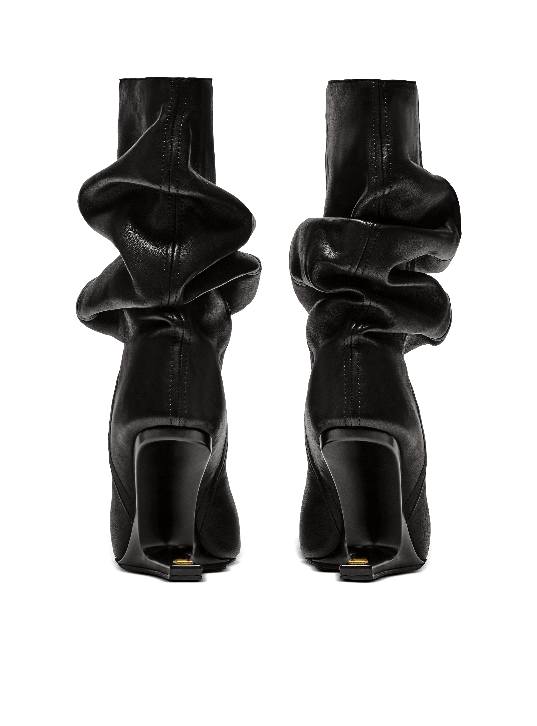 No Wedge smooth leather ankle boots