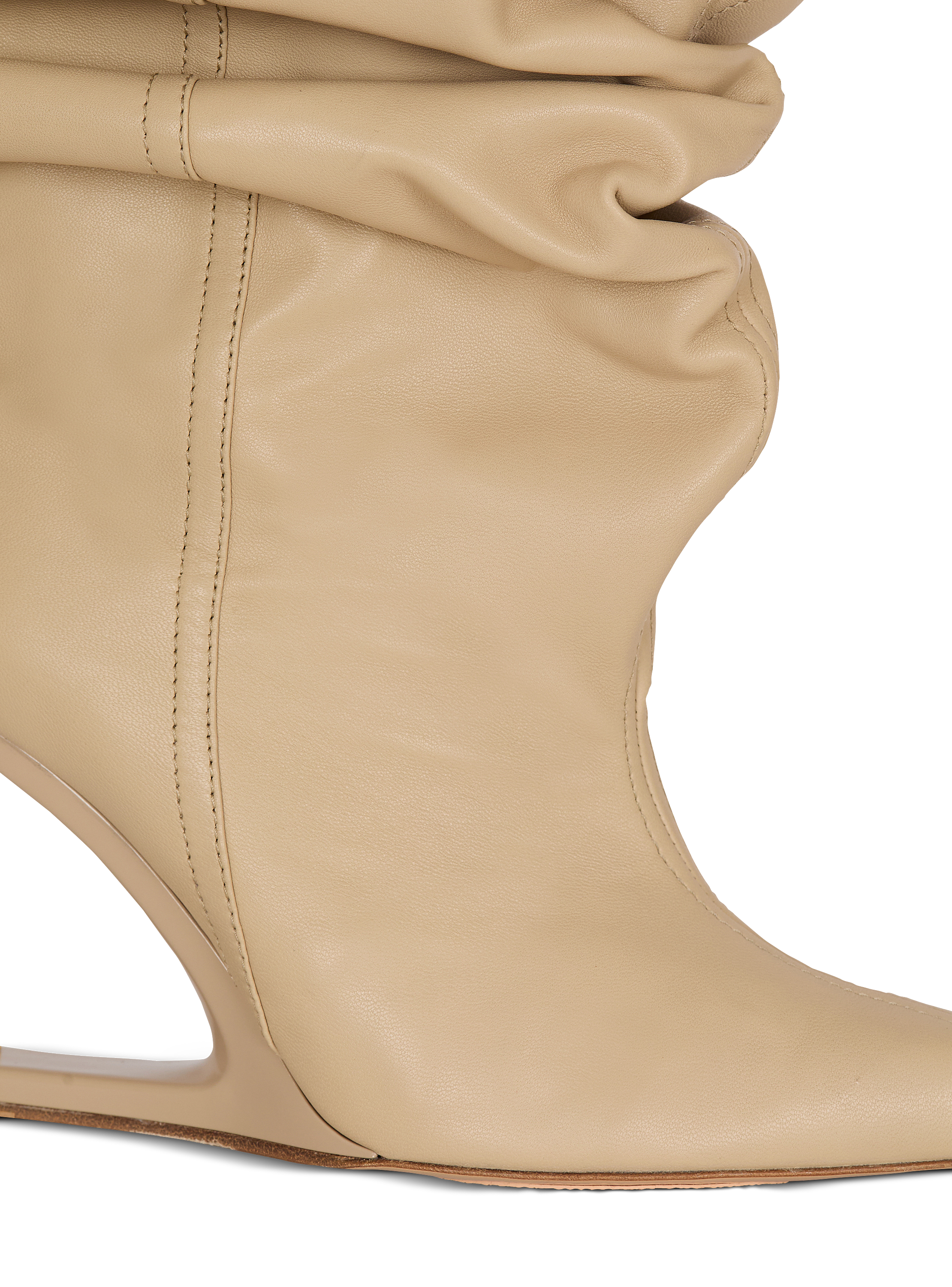 No Wedge-Stiefeletten aus Glattleder