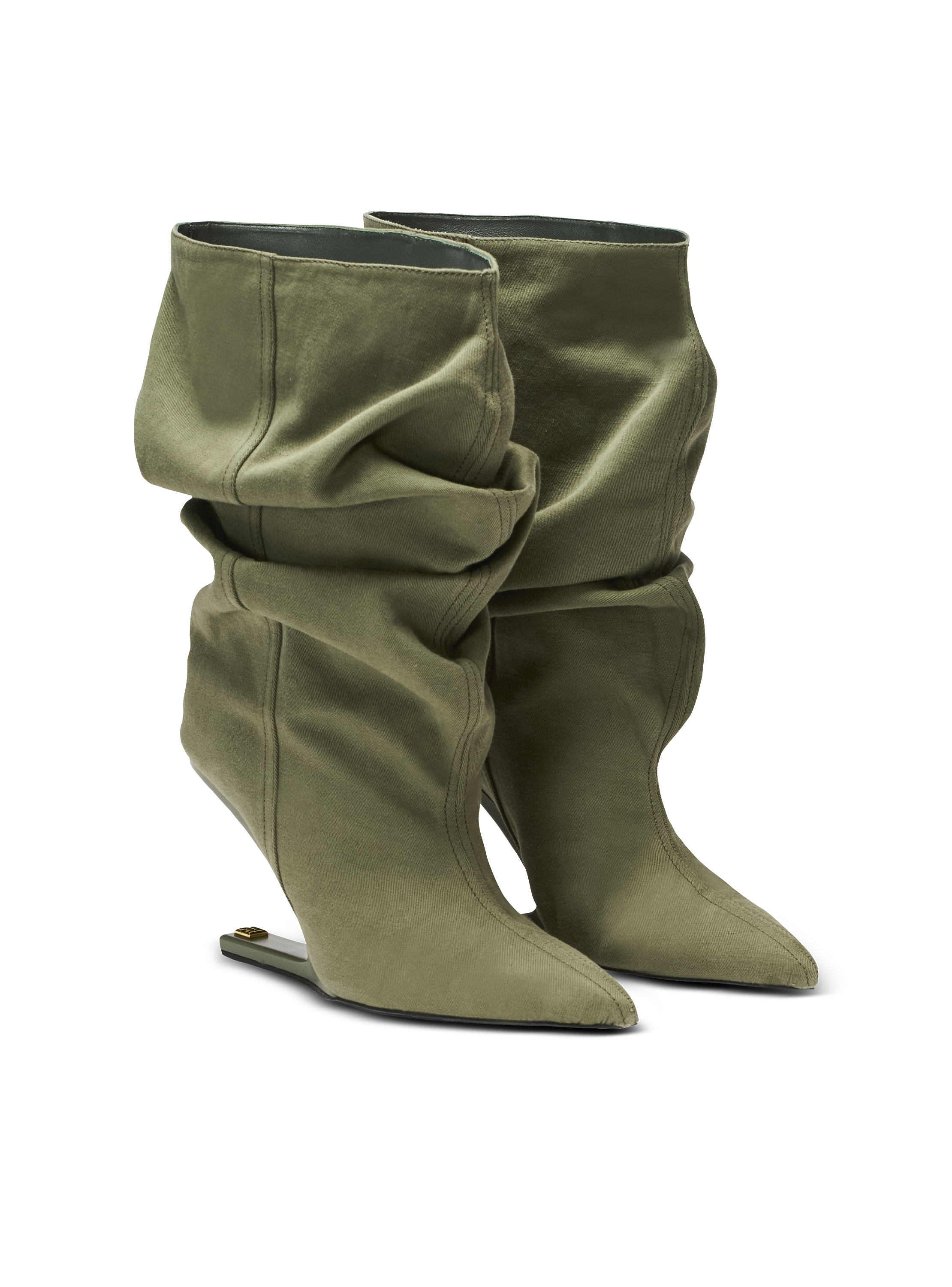 Bottines No Wedge en coton et lin