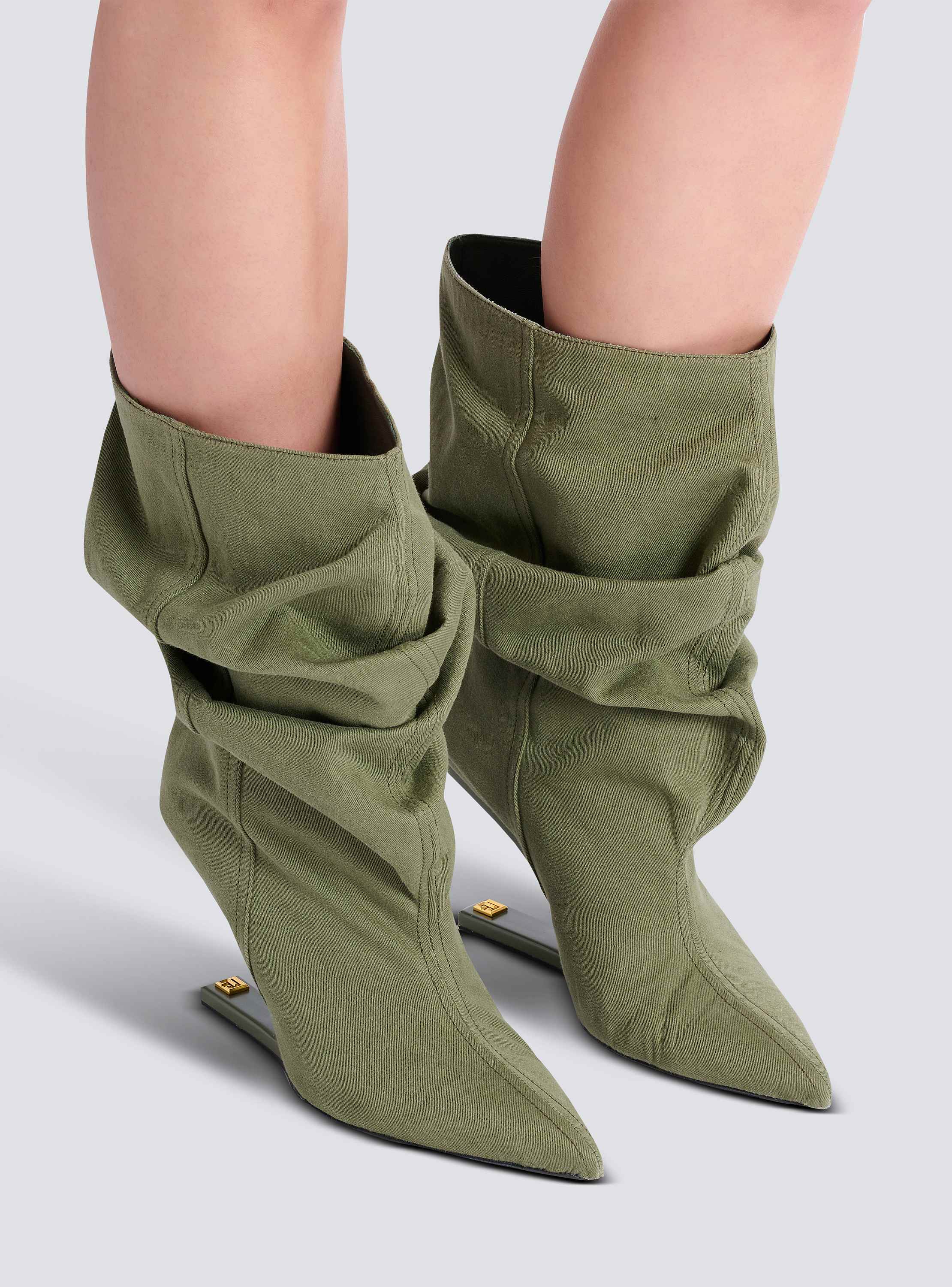 Bottines No Wedge en coton et lin