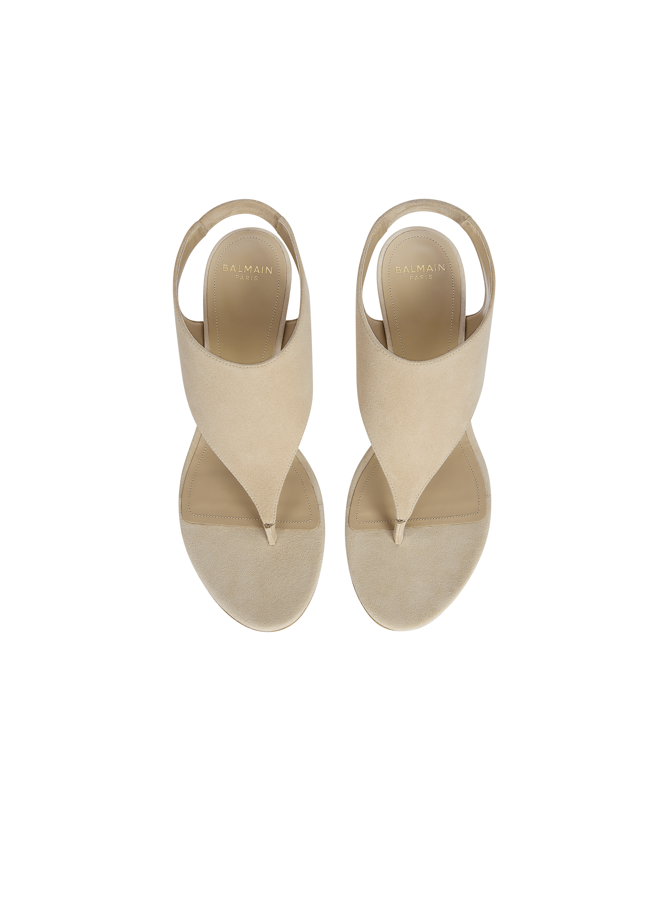 Sandales No Wedge en cuir su&eacute;d&eacute;