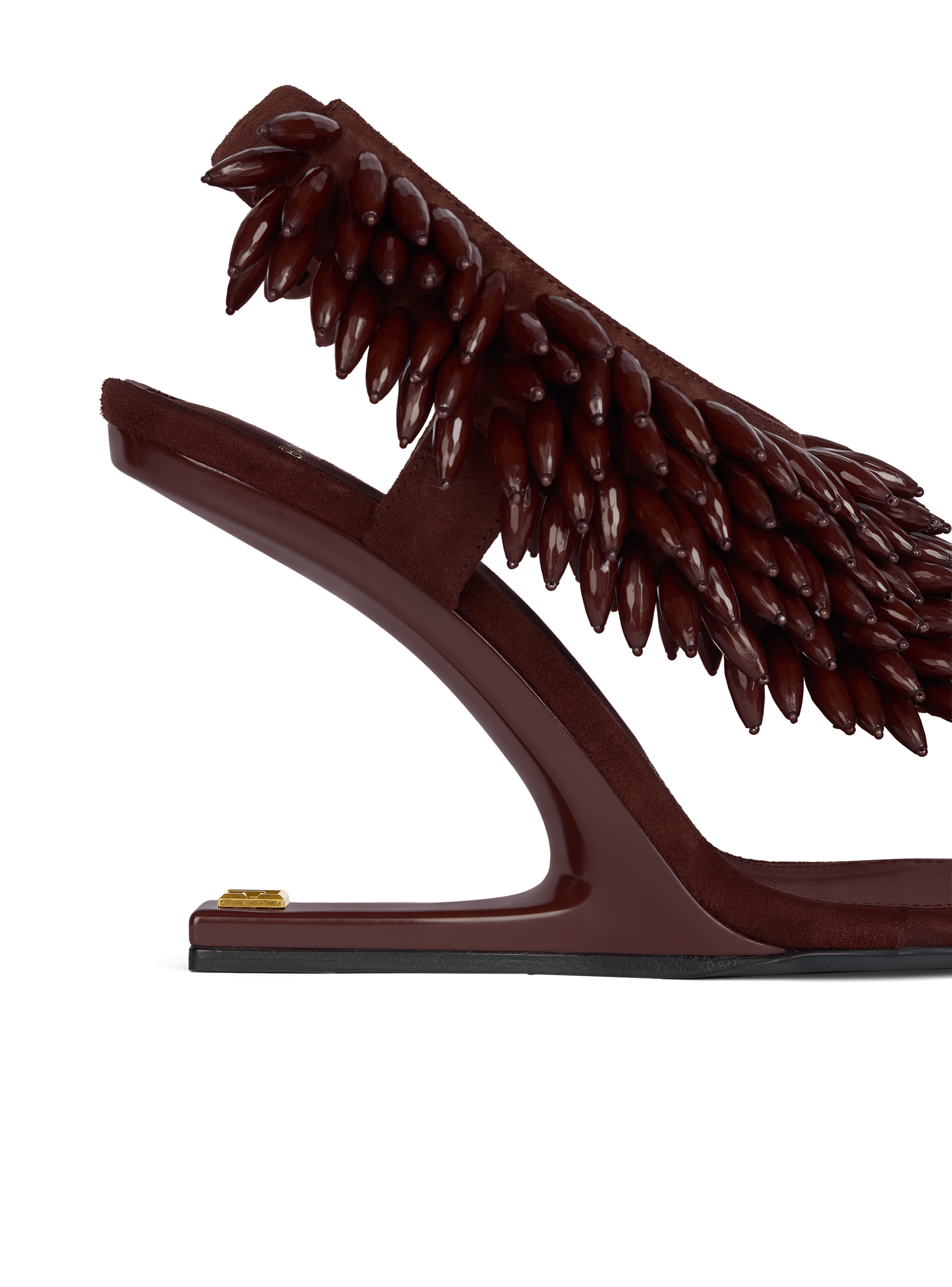 Sandali No Wedge in pelle scamosciata e perle