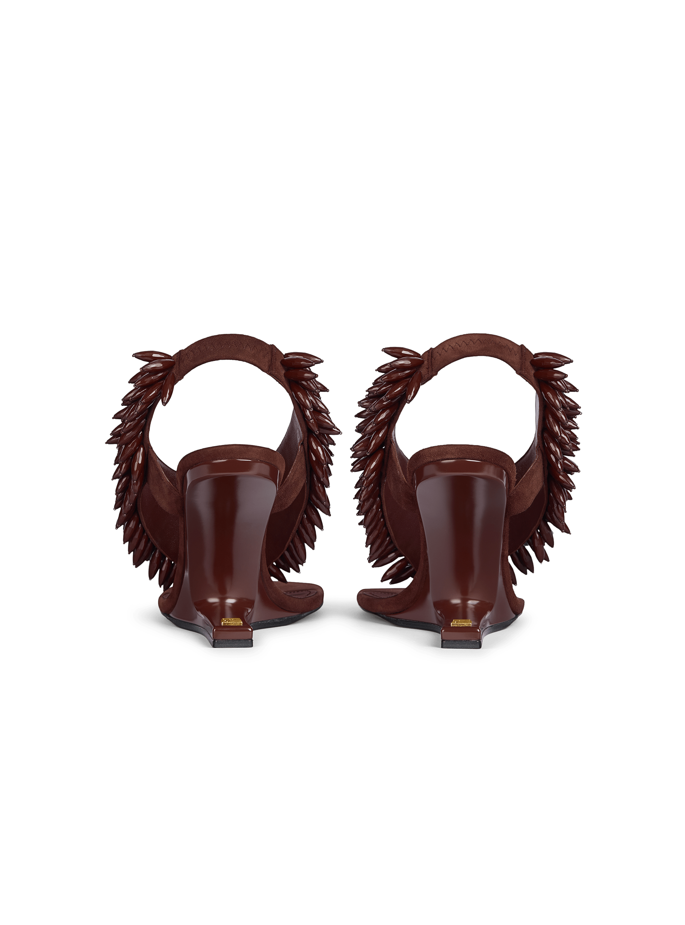 Sandali No Wedge in pelle scamosciata e perle