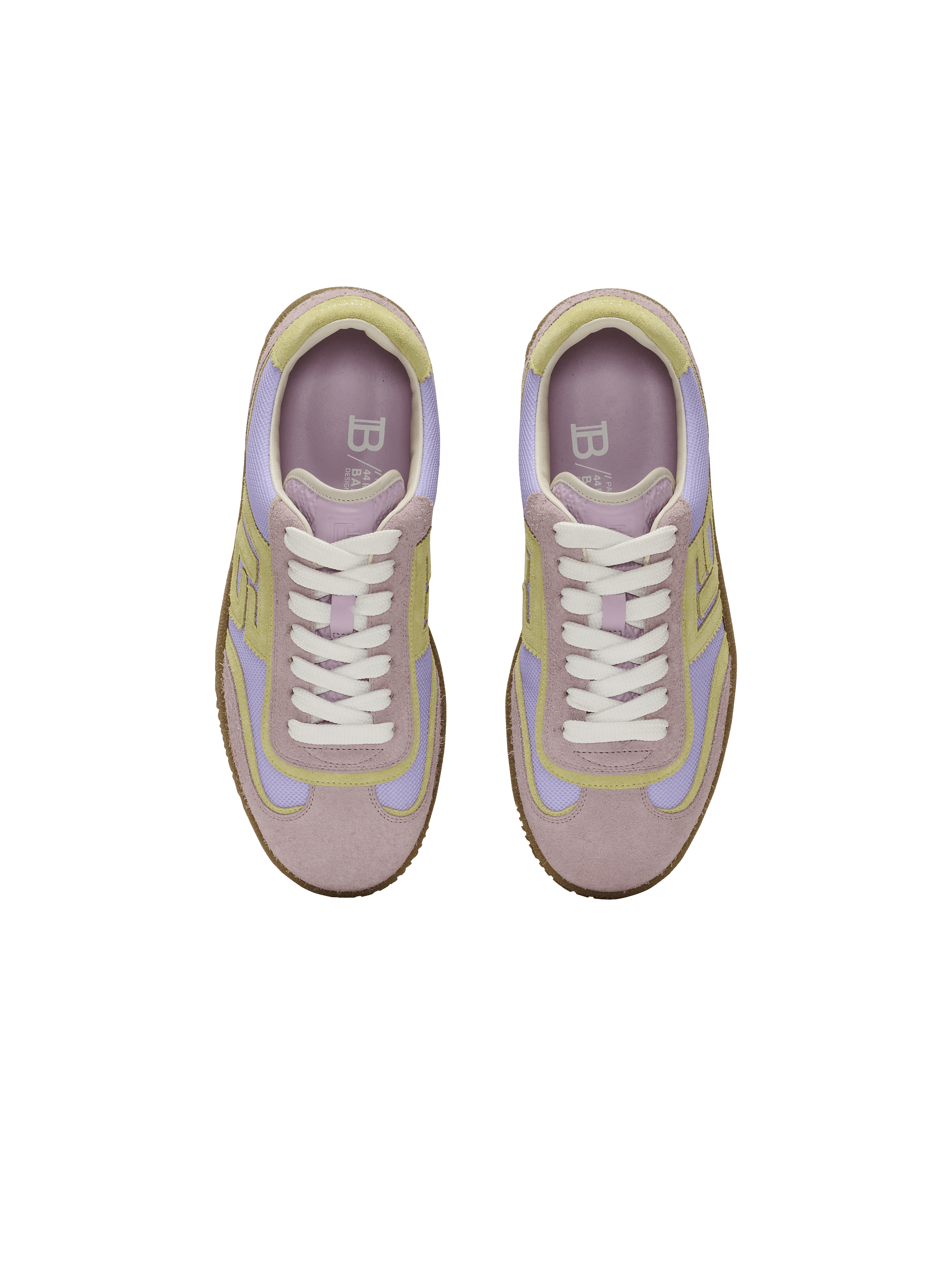 Balmain Swan suede and mesh trainers