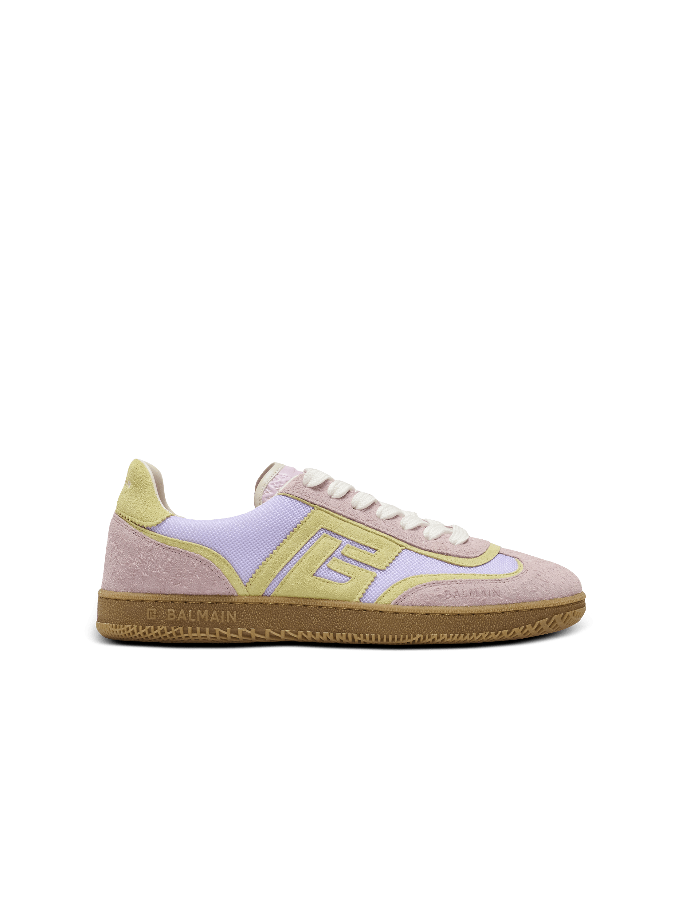 Balmain Swan suede and mesh trainers