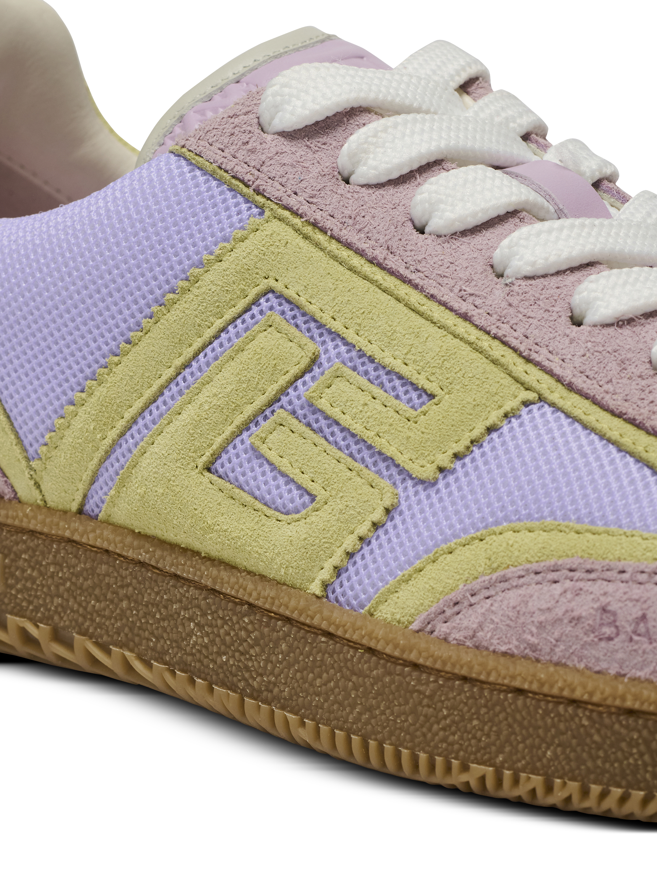 Balmain Swan suede and mesh trainers