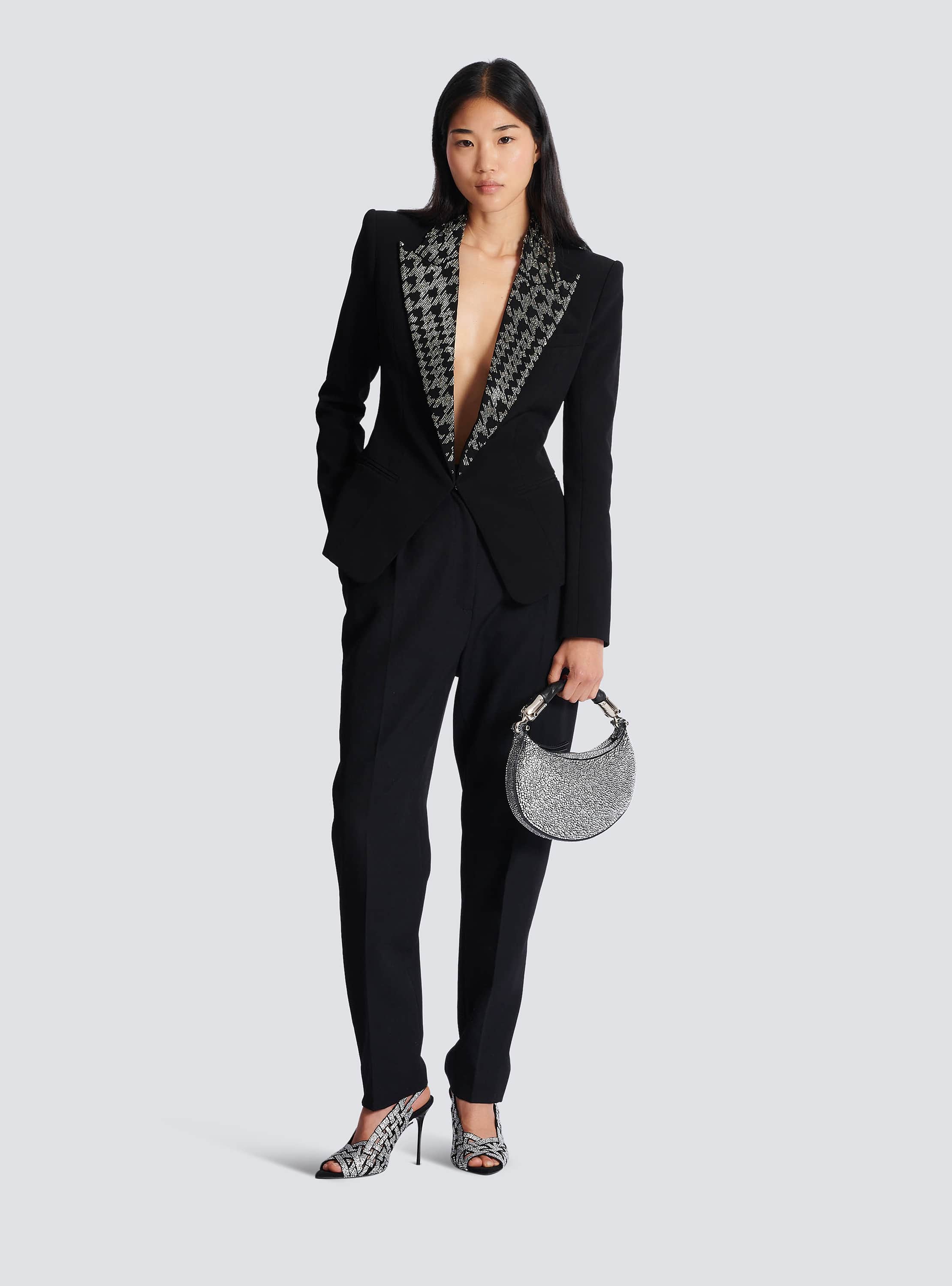 Ebene Mini bag in suede and crystals