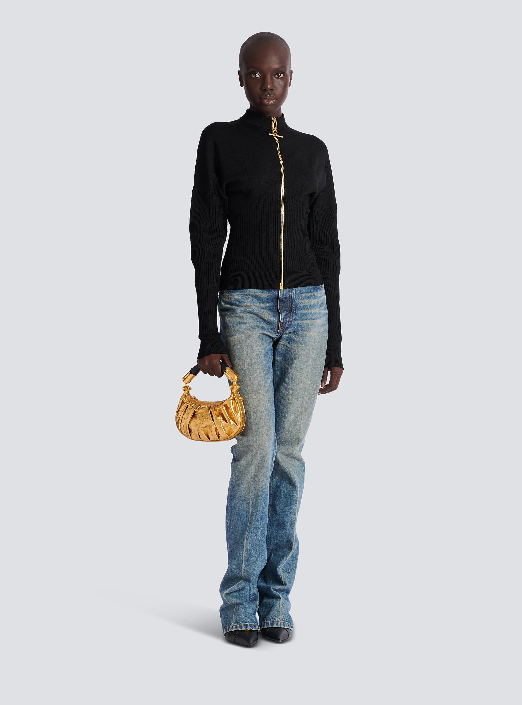 Ebene Mini bag in lamé leather