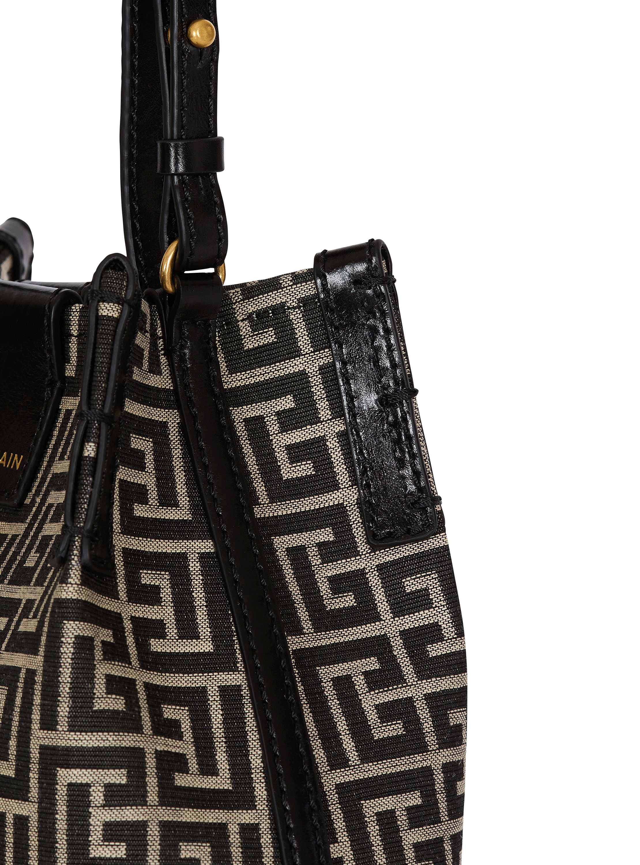 Release Bucket bag in jacquard and calfskin
