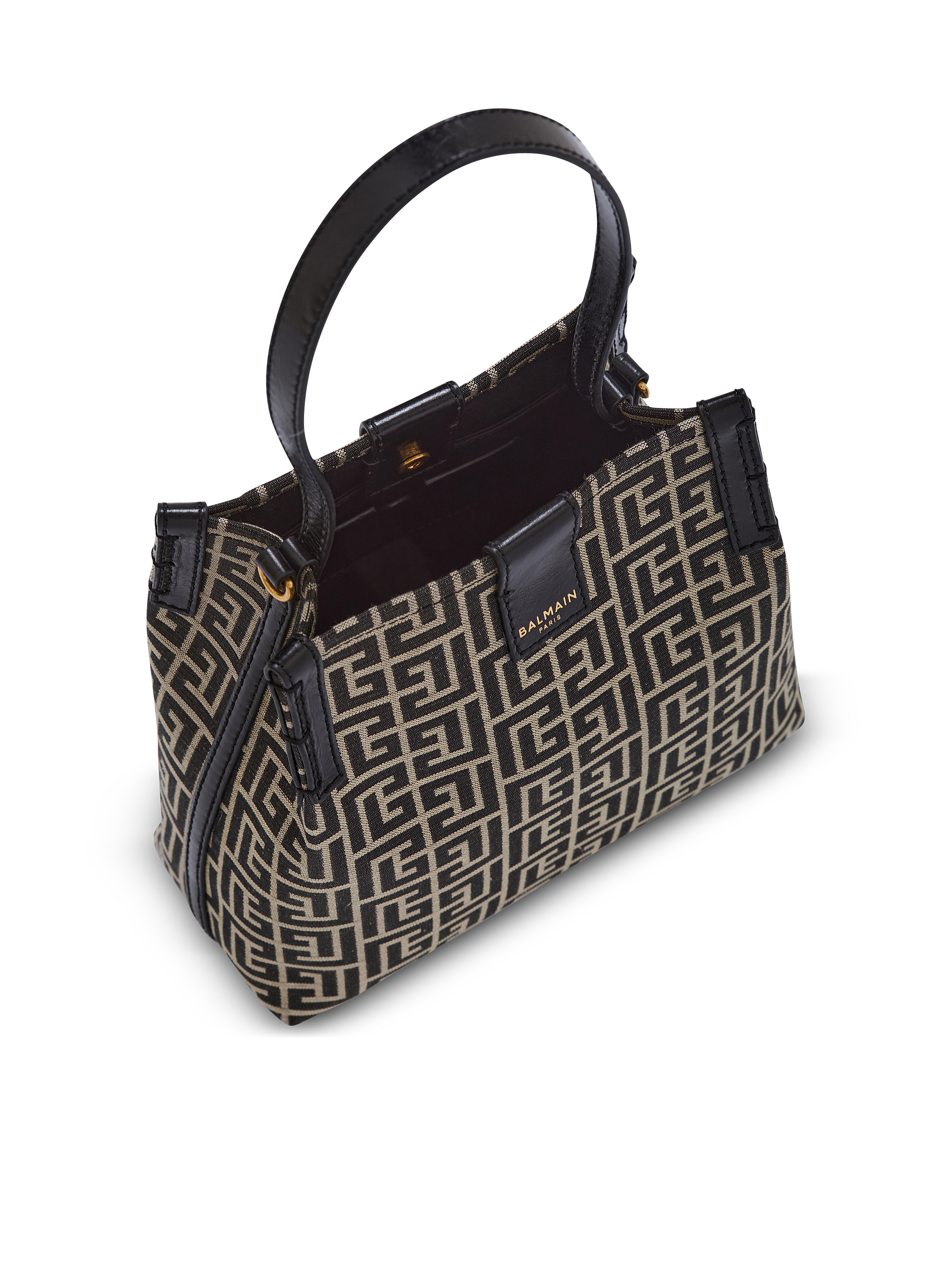 Release Bucket bag in jacquard and calfskin