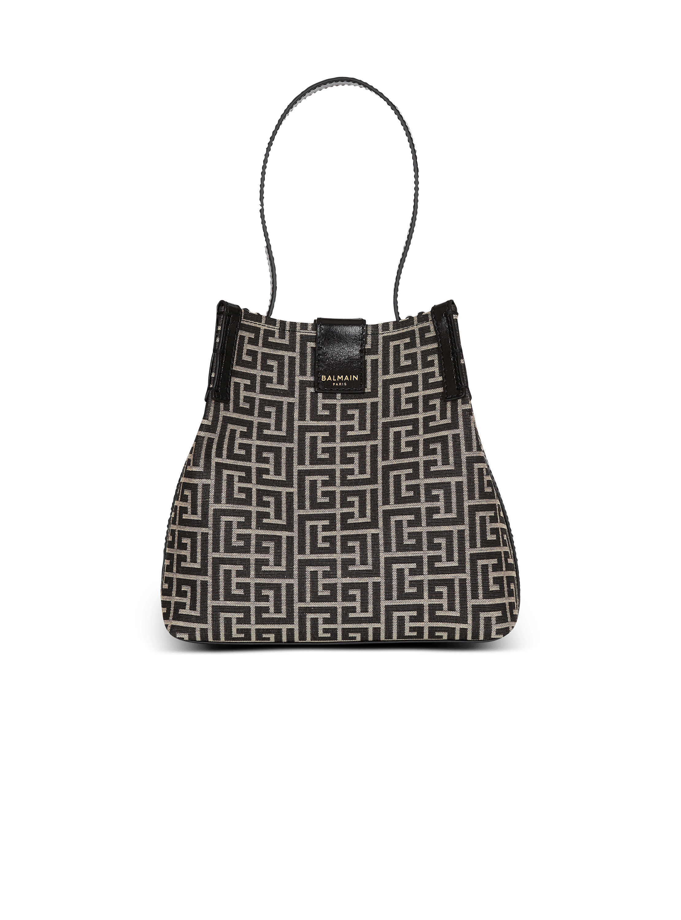Release Bucket bag in jacquard and calfskin