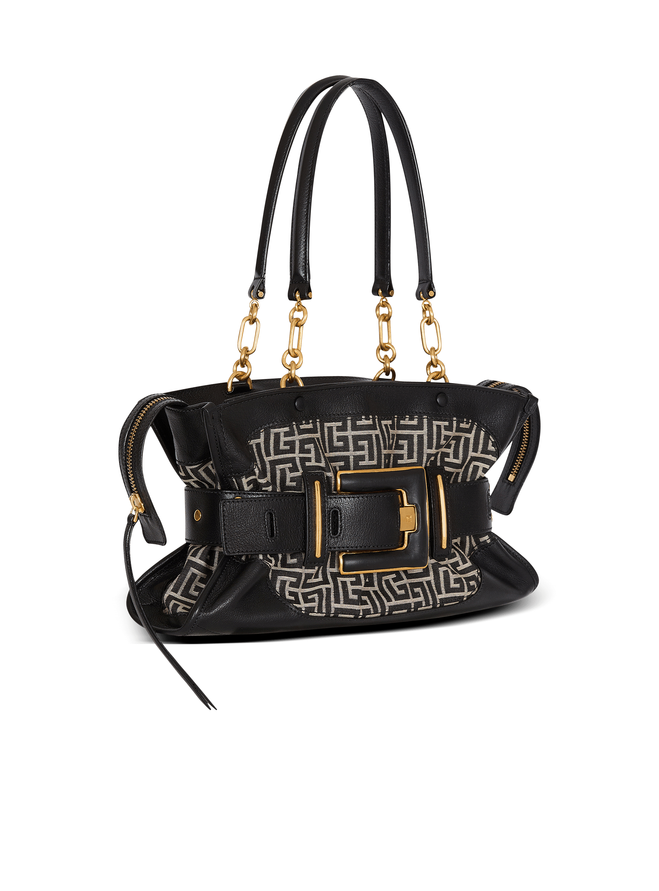 Leather and monogram jacquard Anthem bag