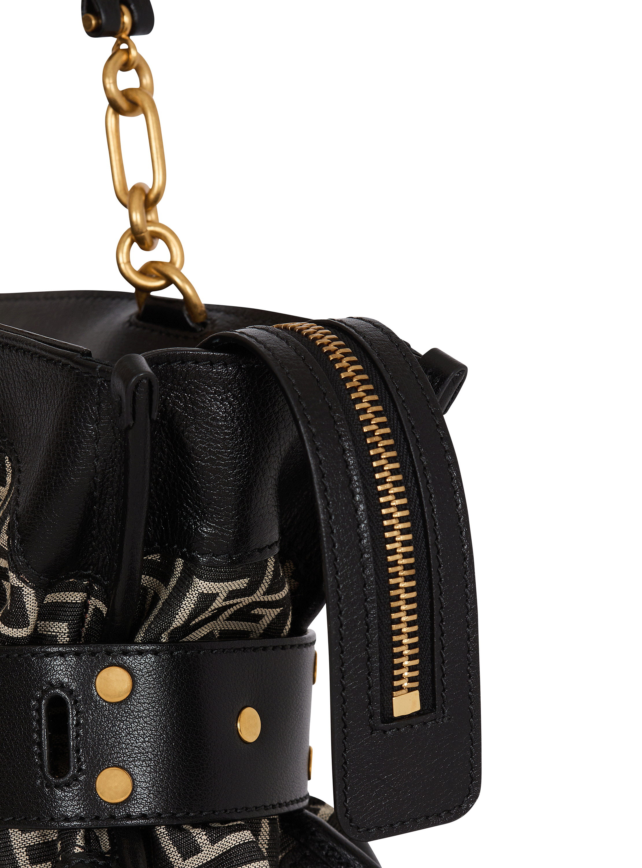 Leather and monogram jacquard Anthem bag