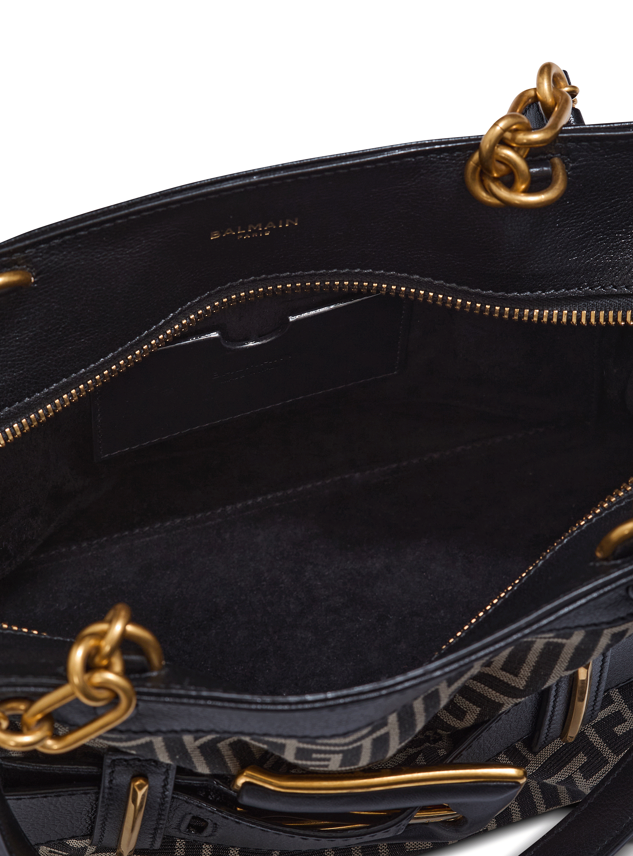 Leather and monogram jacquard Anthem bag