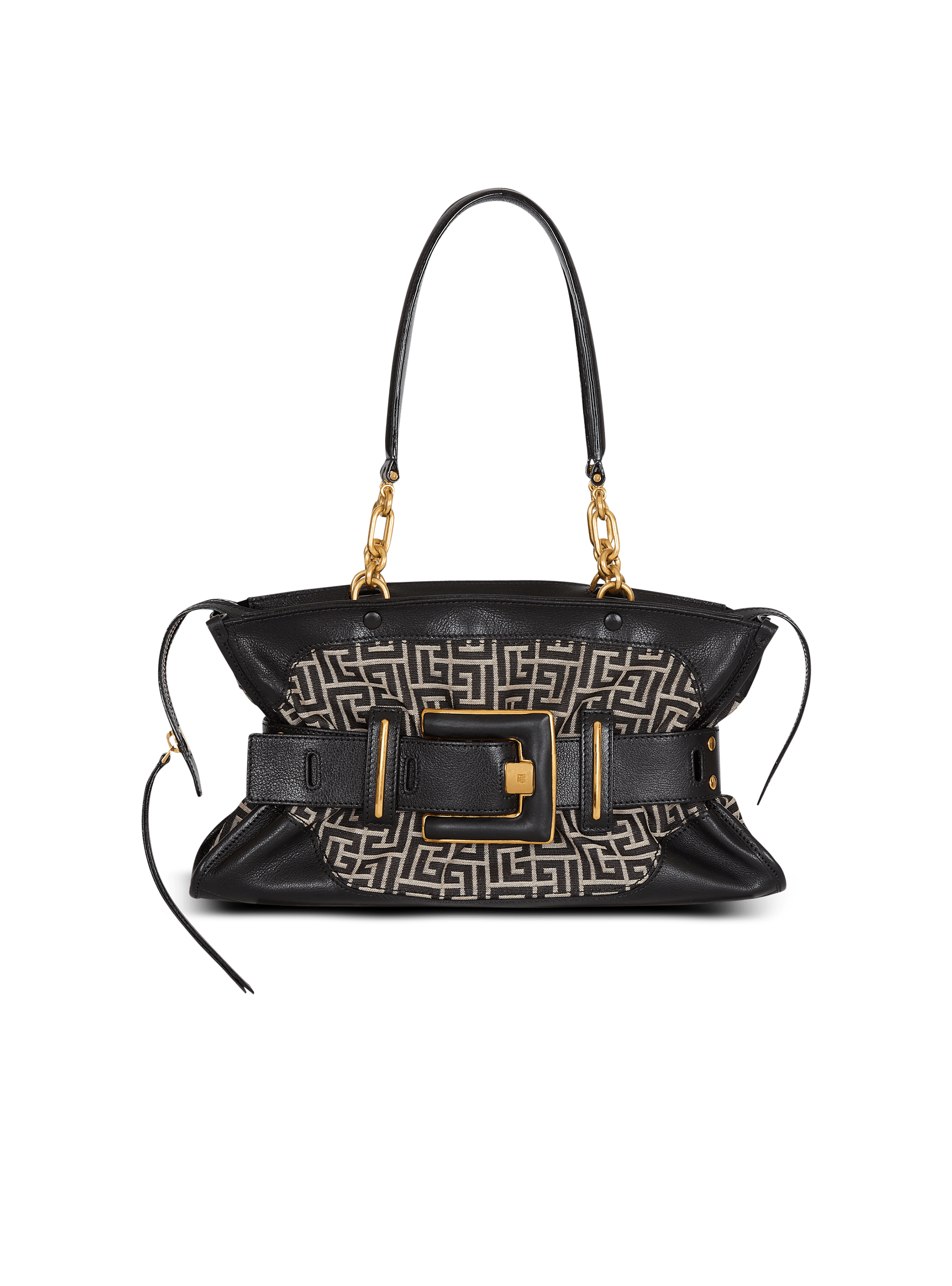 Leather and monogram jacquard Anthem bag