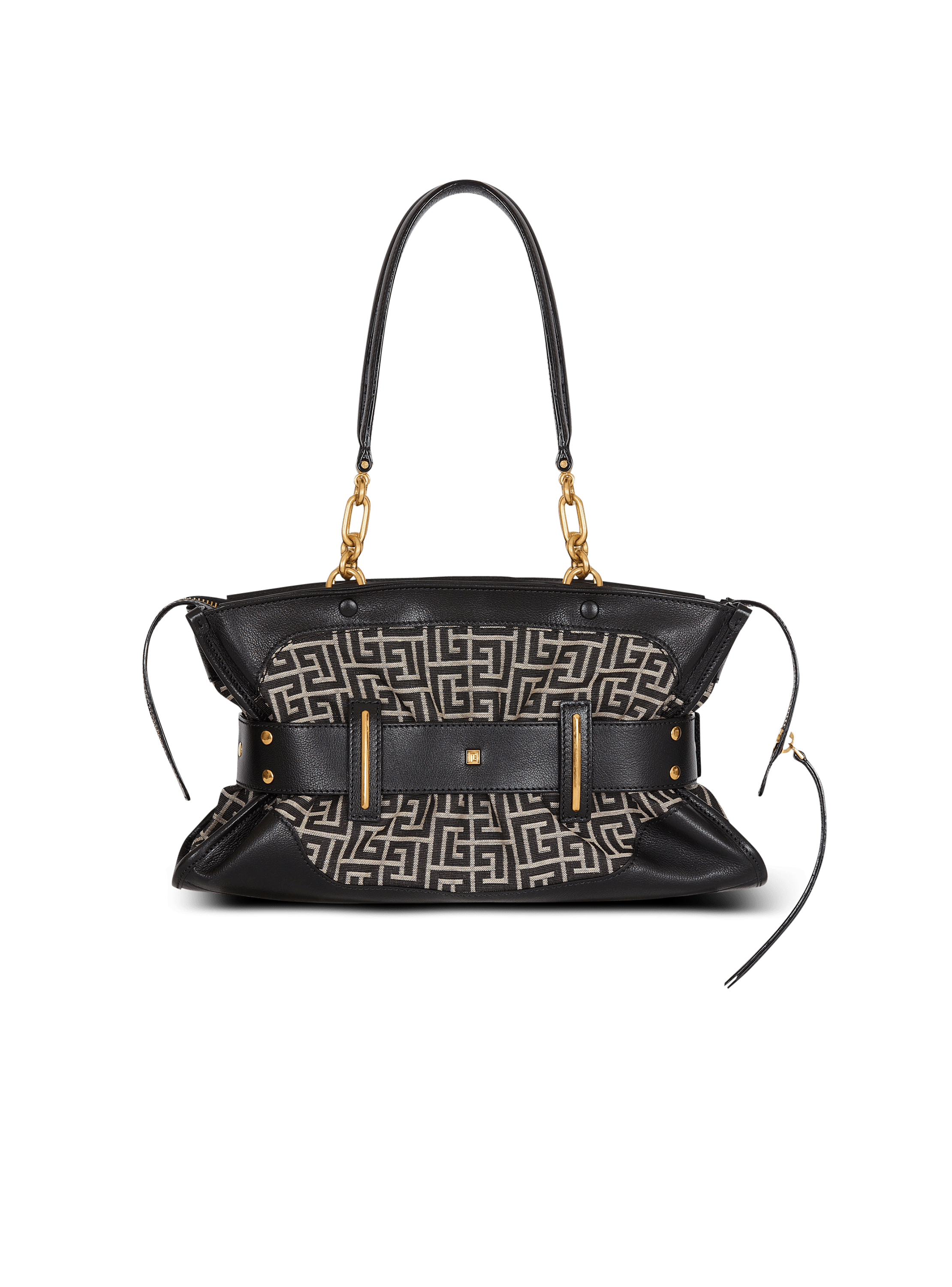 Leather and monogram jacquard Anthem bag