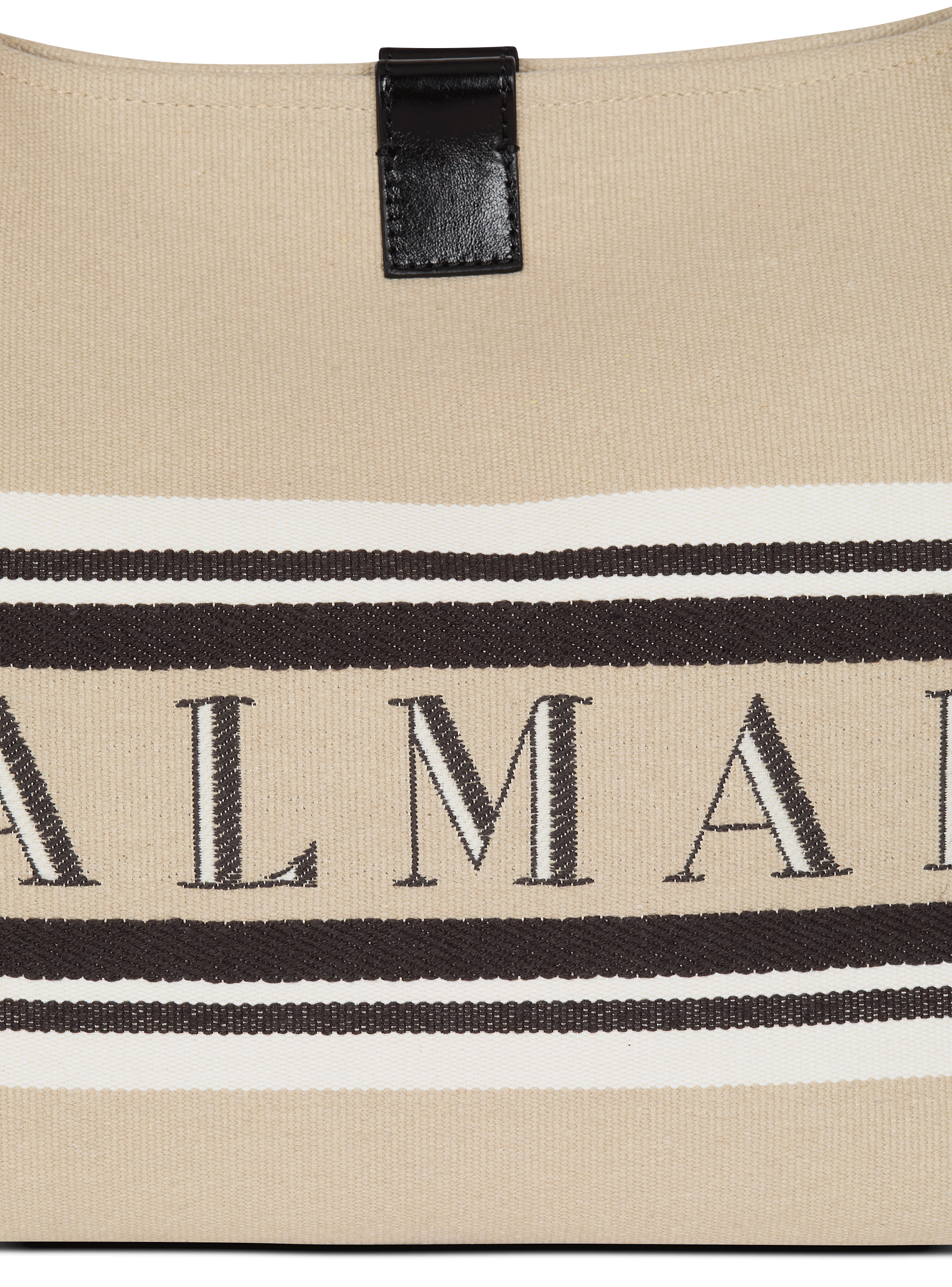 Medium Release Shopper bag in canvas and calfskin