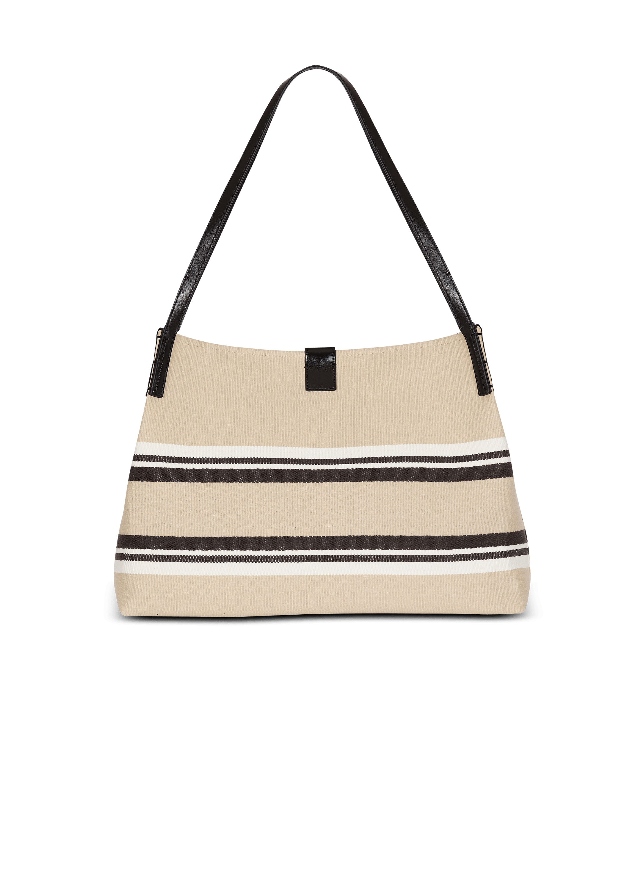 Medium Release Shopper bag in canvas and calfskin