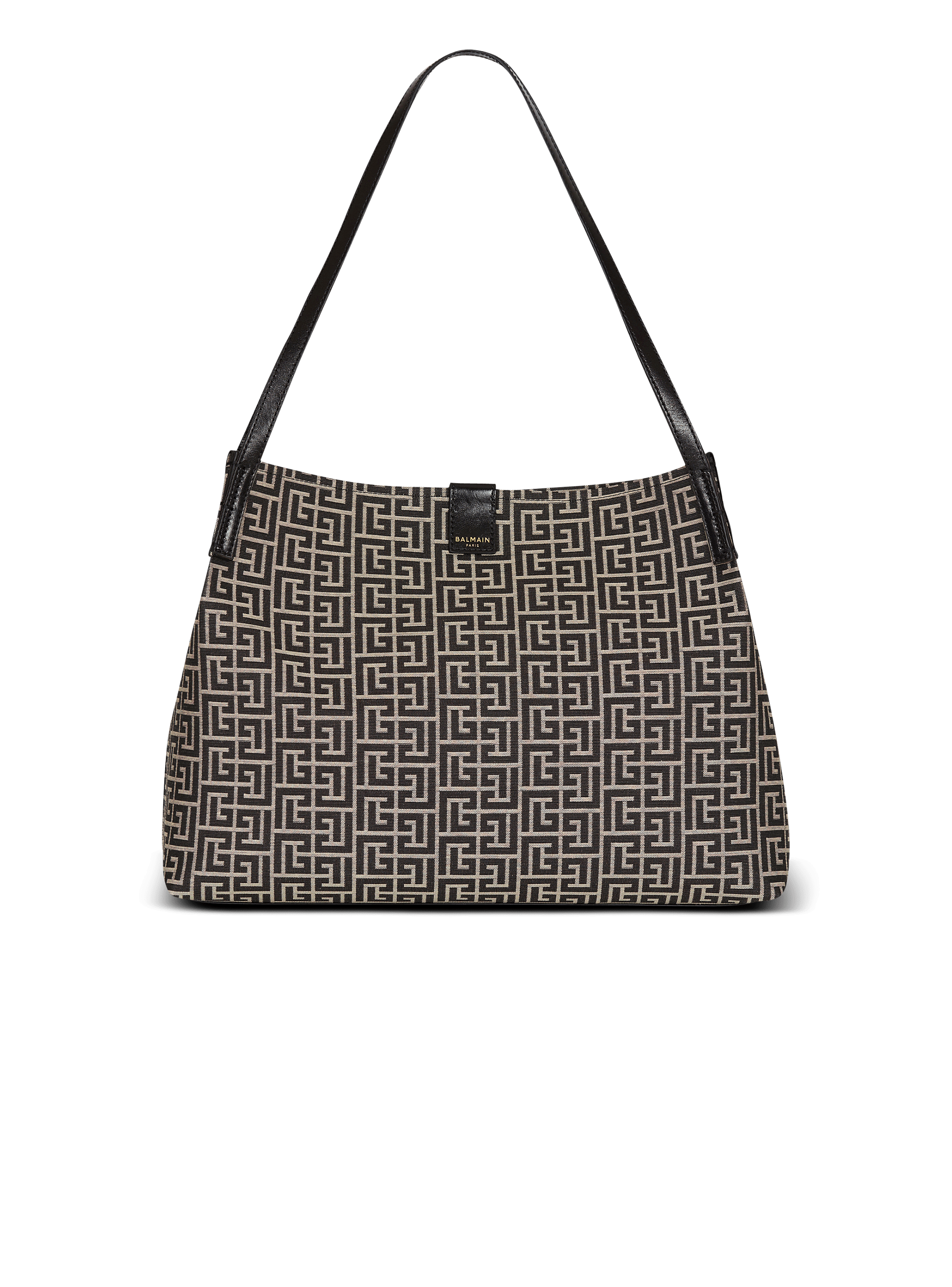 Medium Release Shopper bag in monogram jacquard and calfskin leather