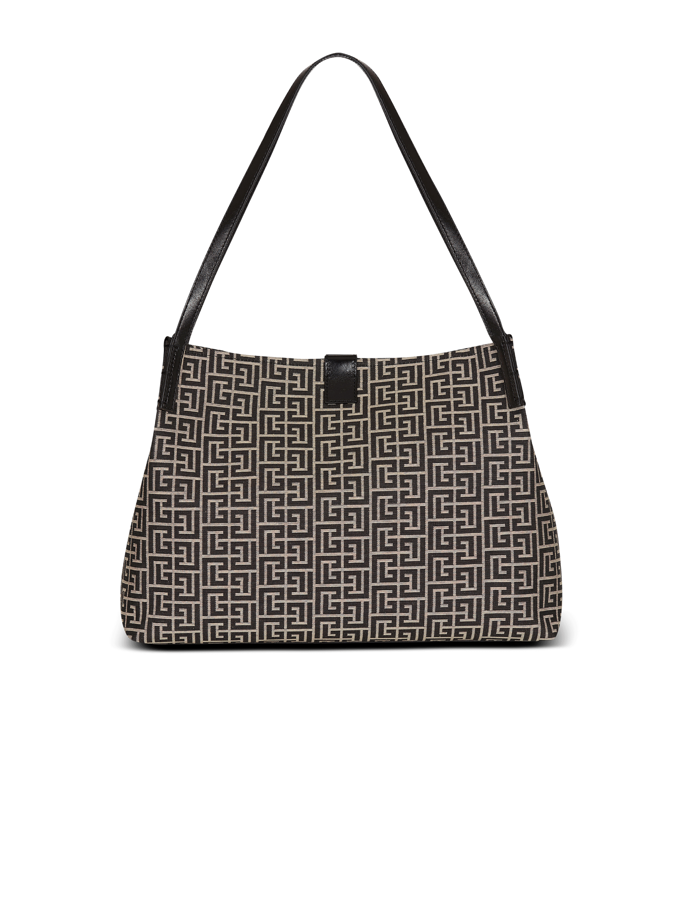Medium Release Shopper bag in monogram jacquard and calfskin leather