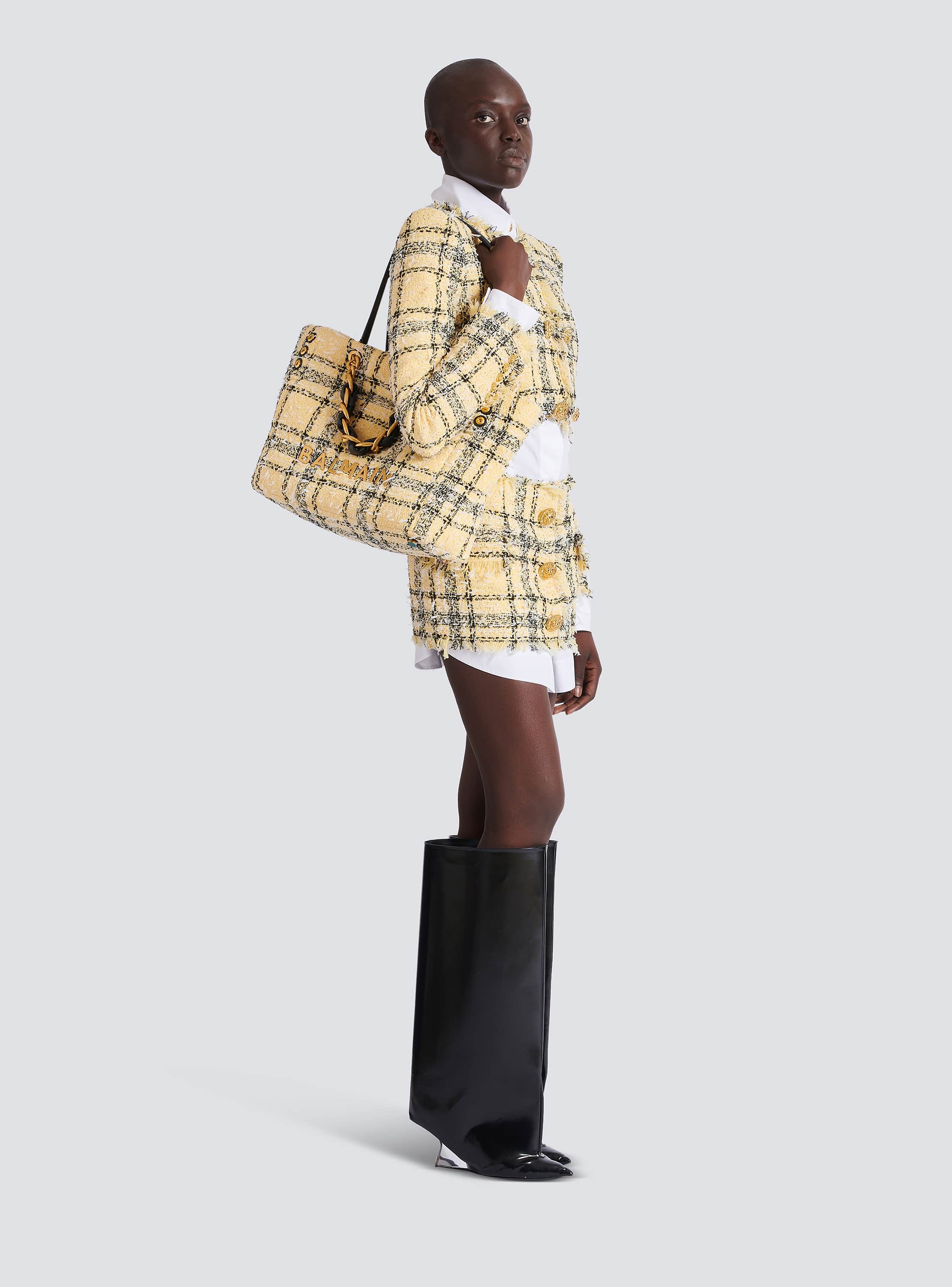 Plaid tweed 1945 tote bag