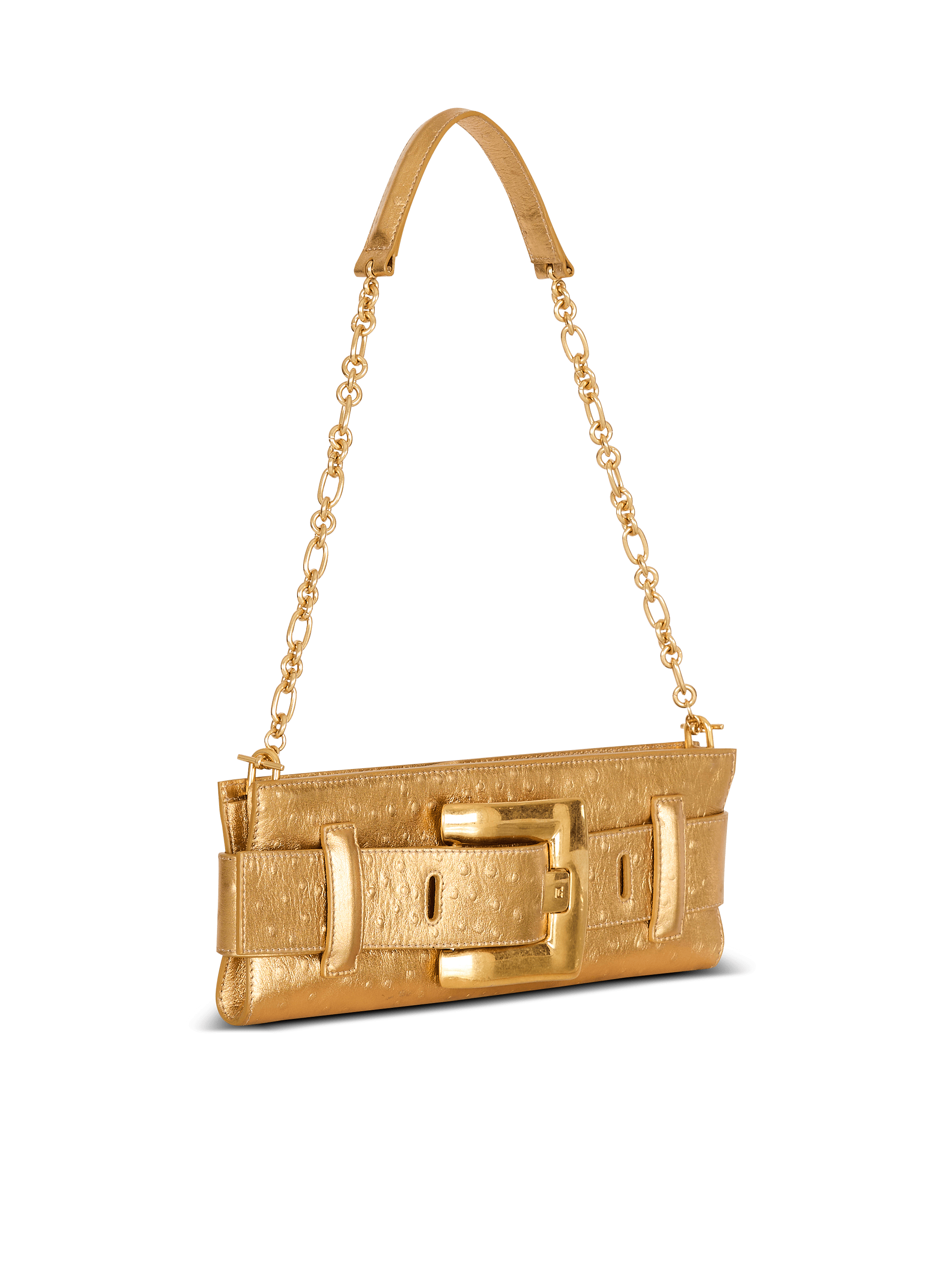 Anthem laminated leather clutch