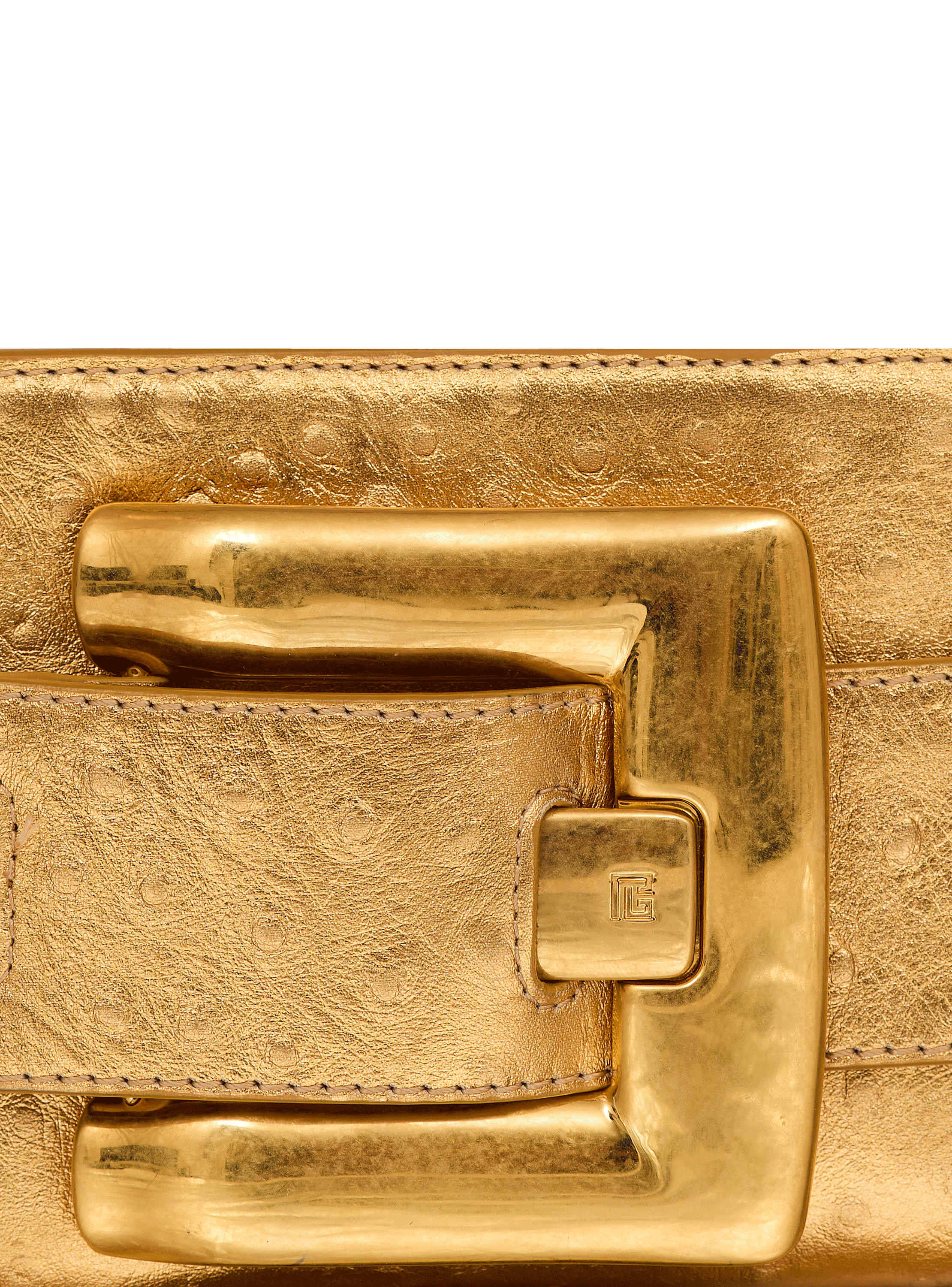 Anthem laminated leather clutch