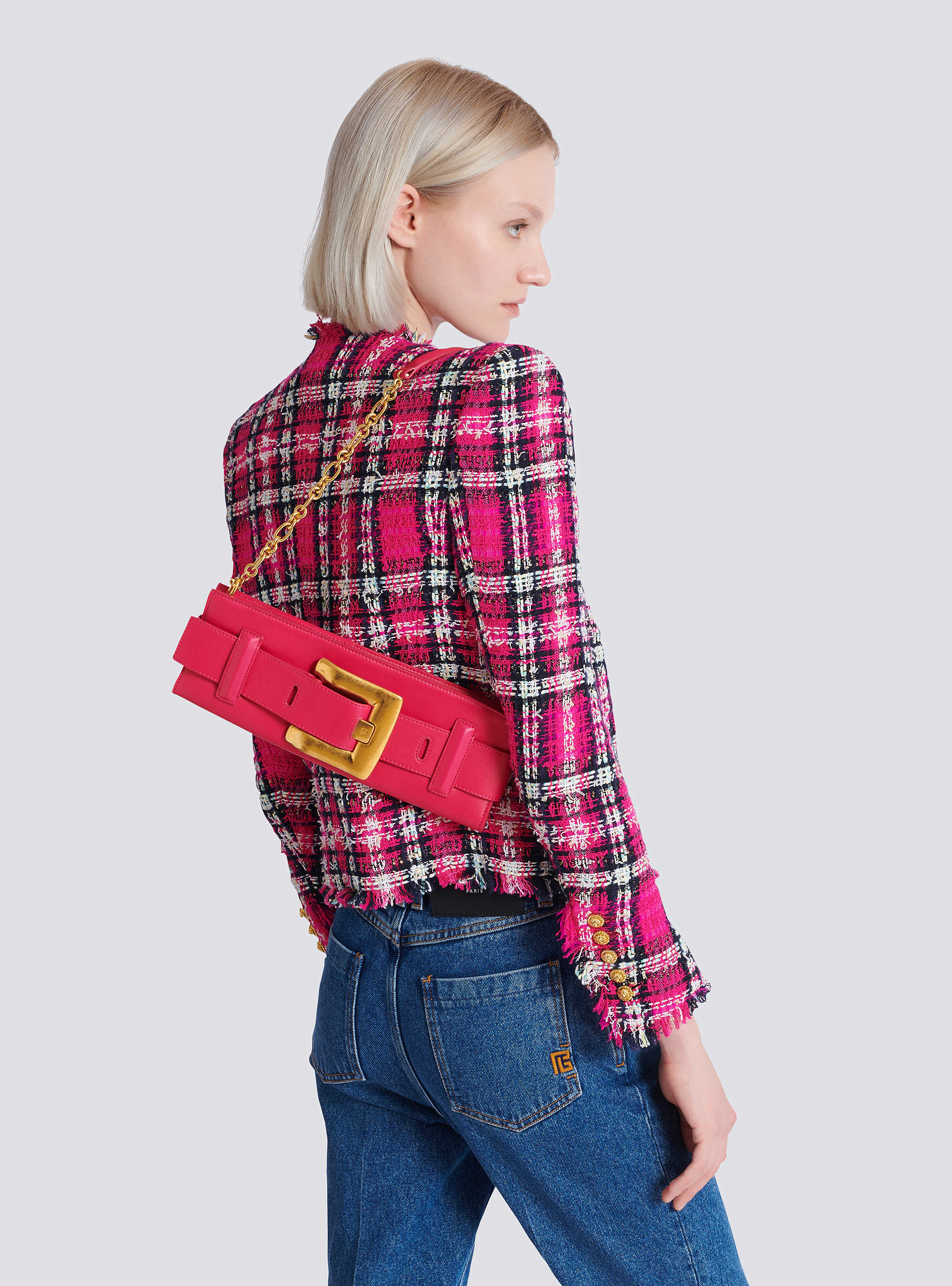 Anthem calfskin leather clutch