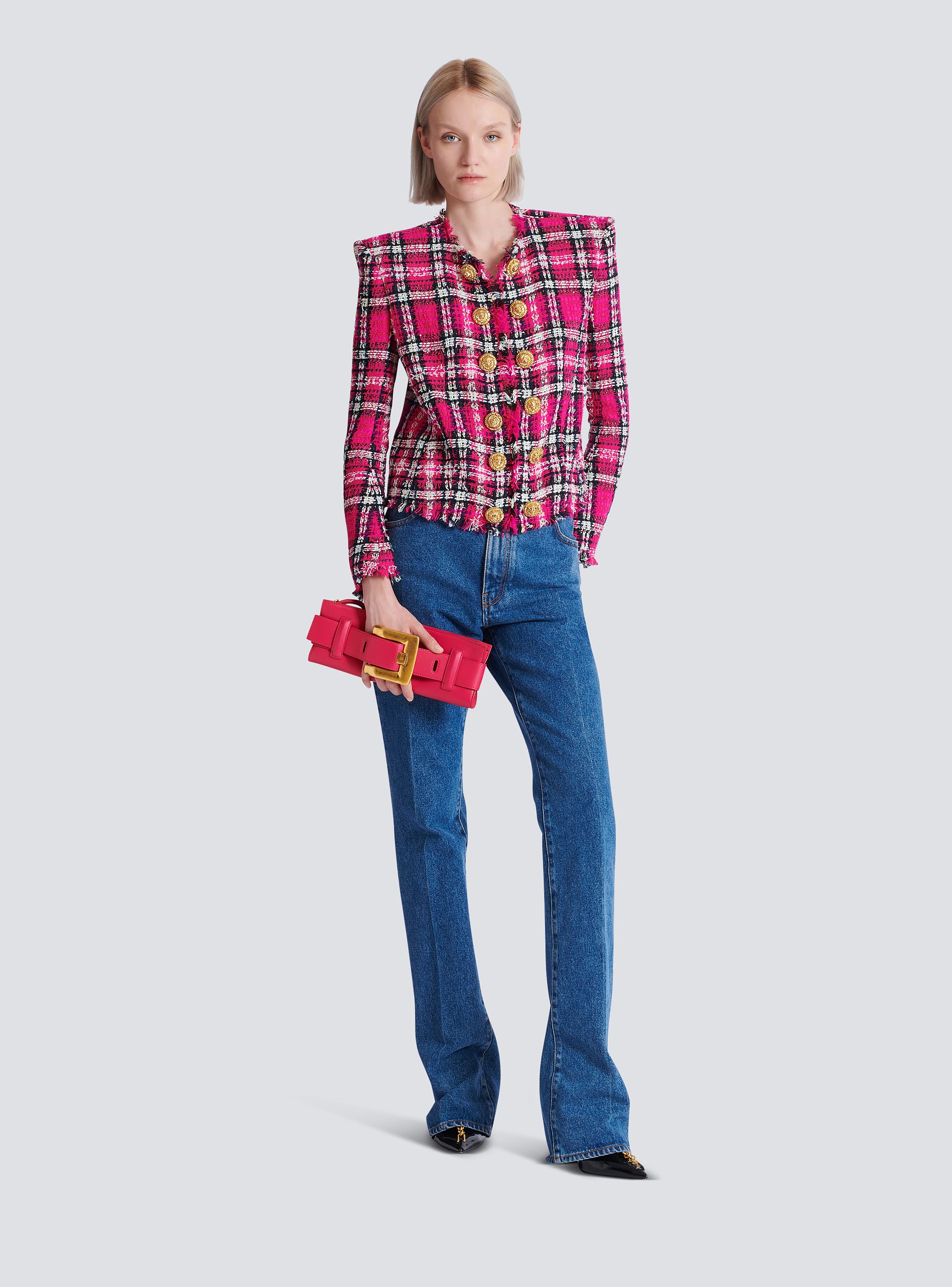 Anthem calfskin leather clutch