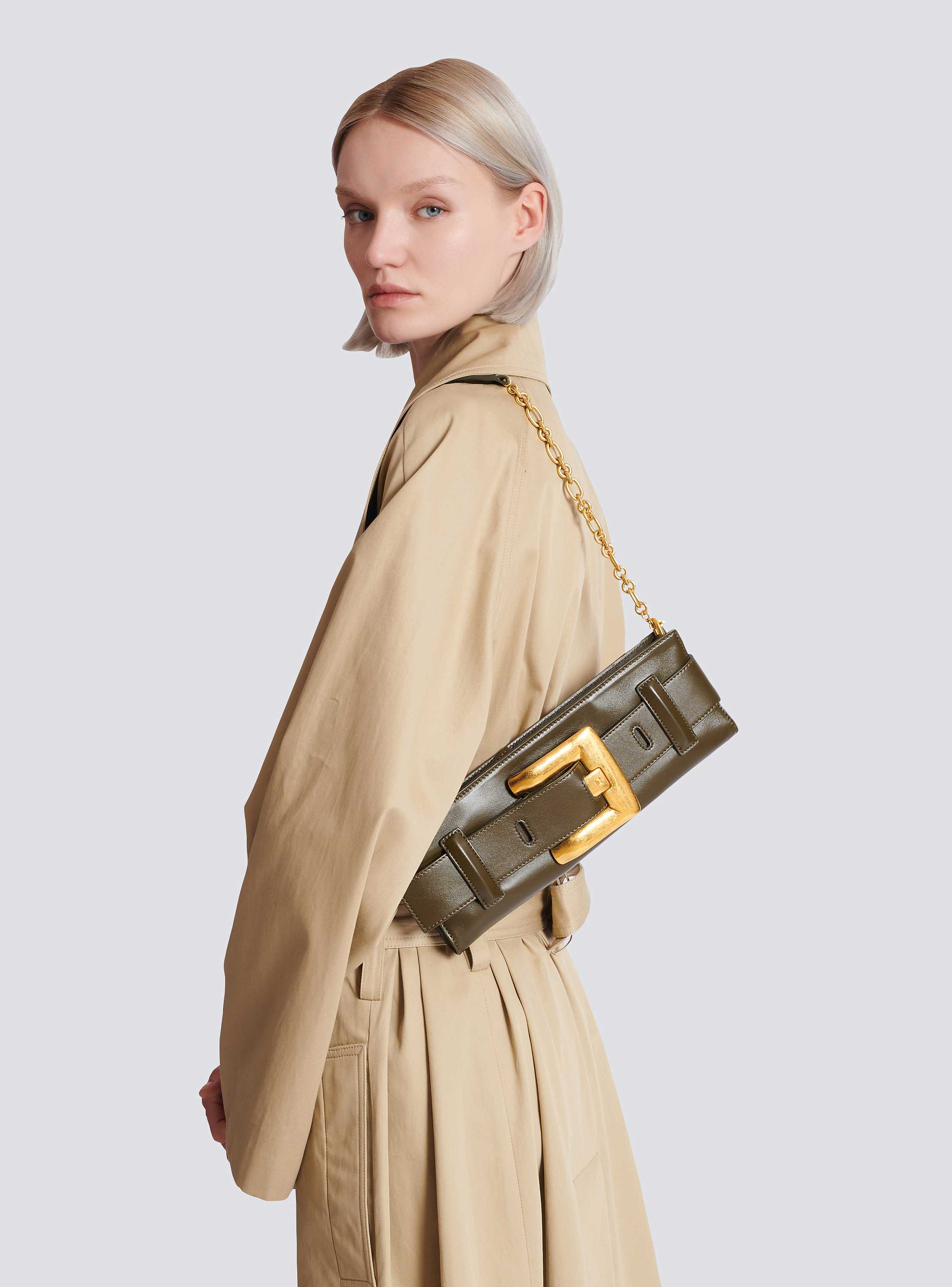 Anthem calfskin leather clutch