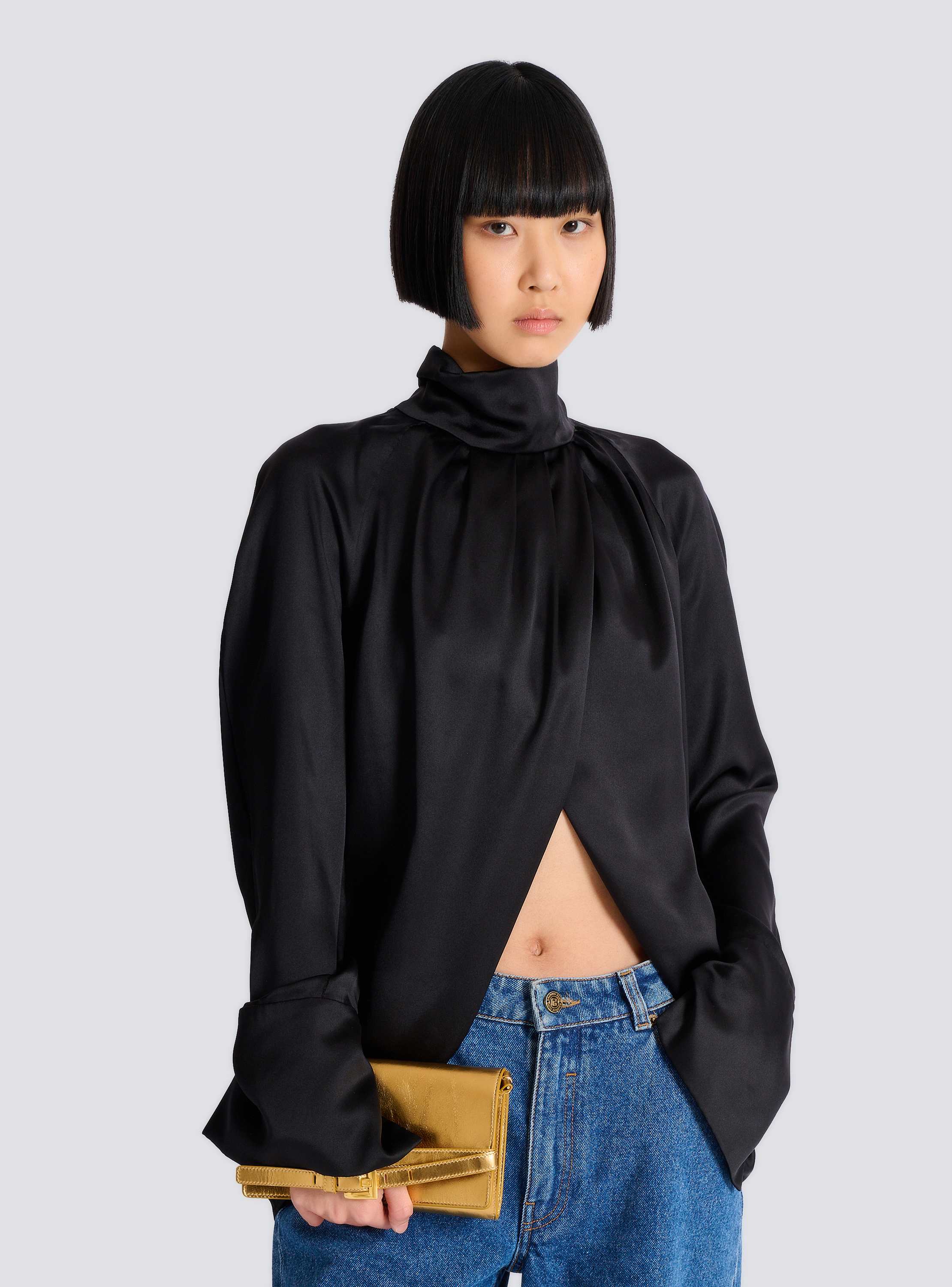 Shuffle wallet in lamé leather