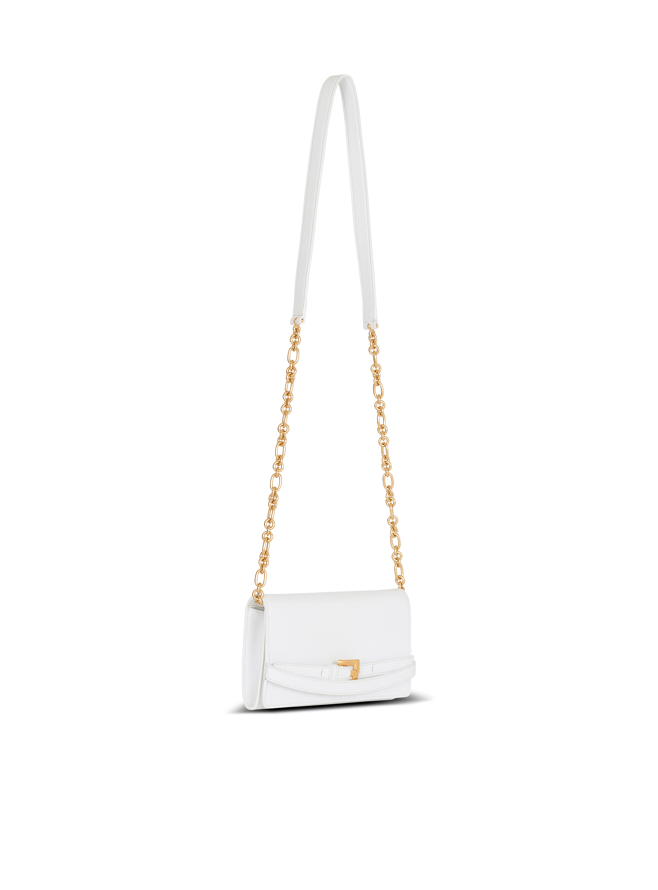 Shuffle calfskin wallet with chain