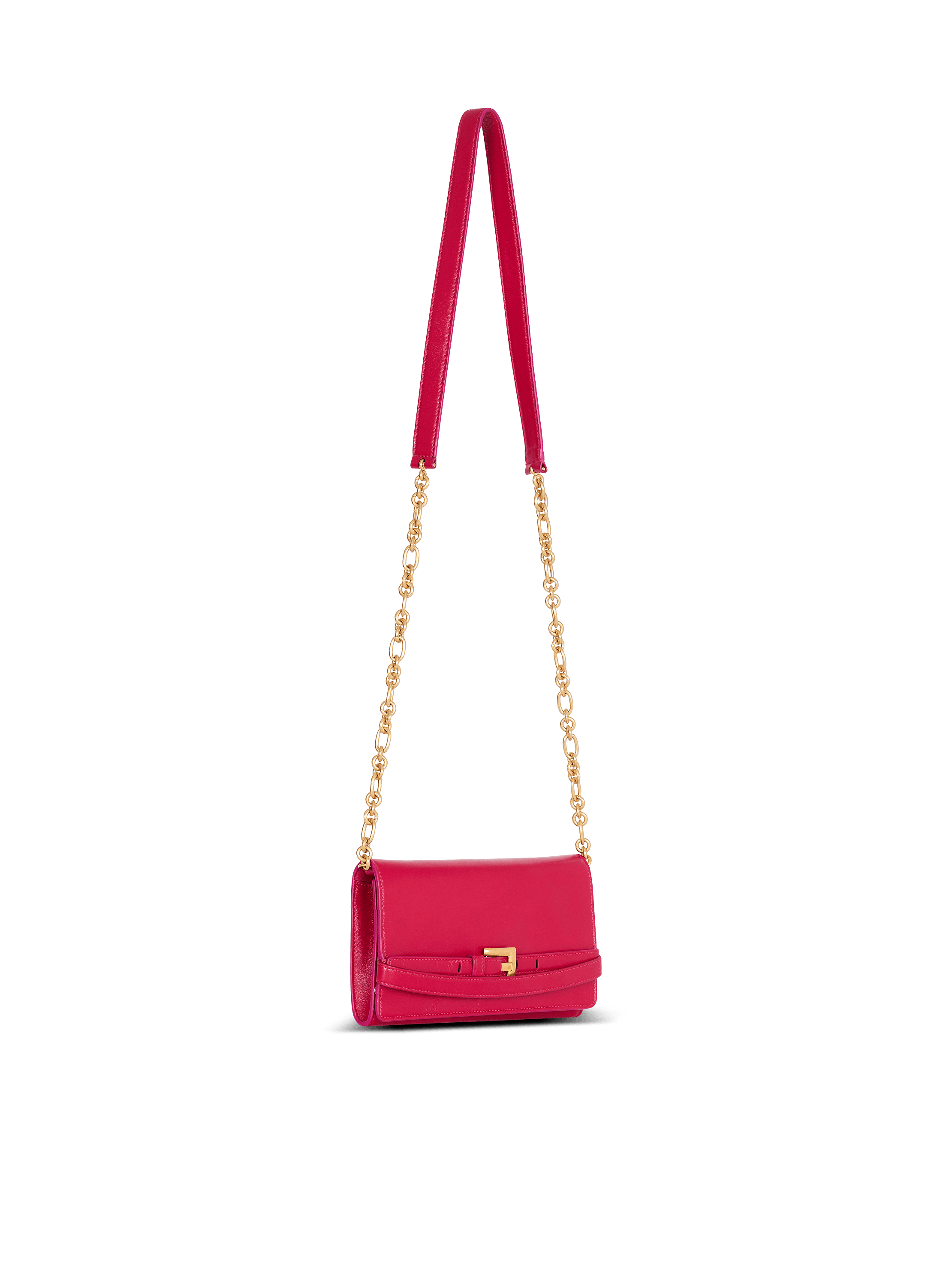 Shuffle calfskin wallet with chain