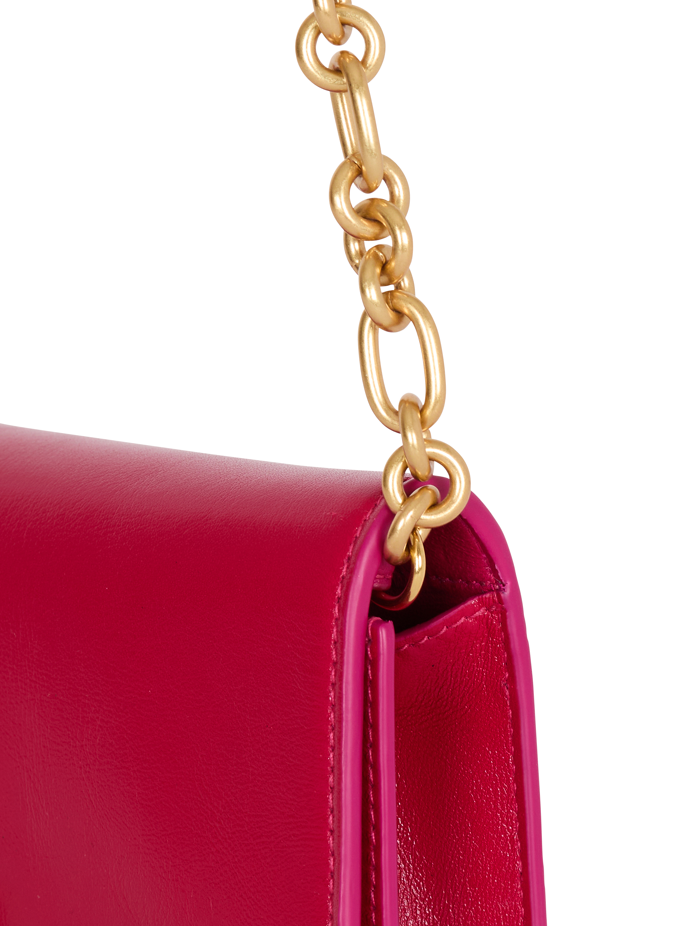 Shuffle calfskin wallet with chain