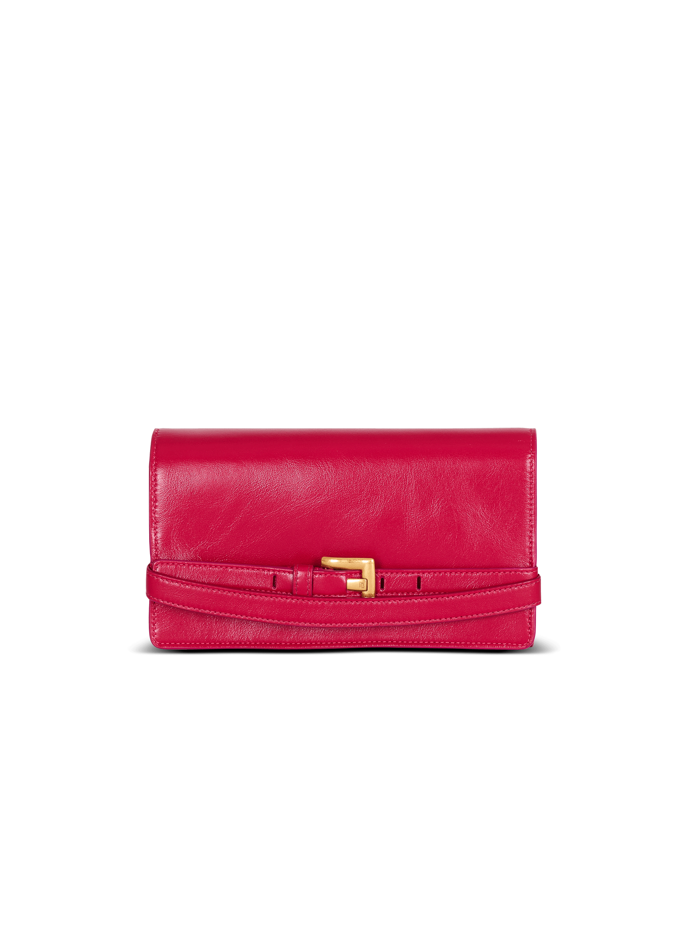 Shuffle calfskin wallet with chain