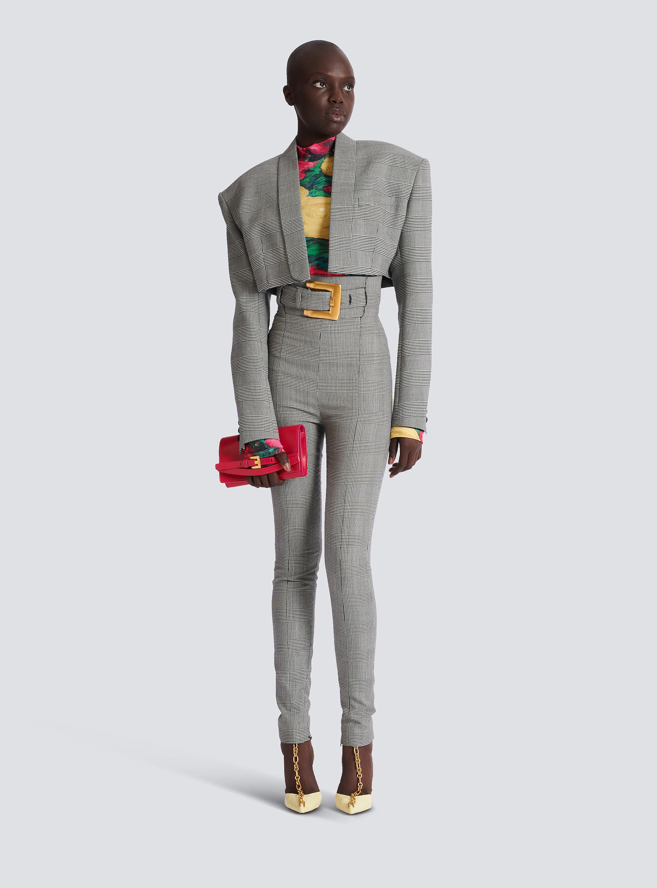 Shuffle calfskin wallet with chain