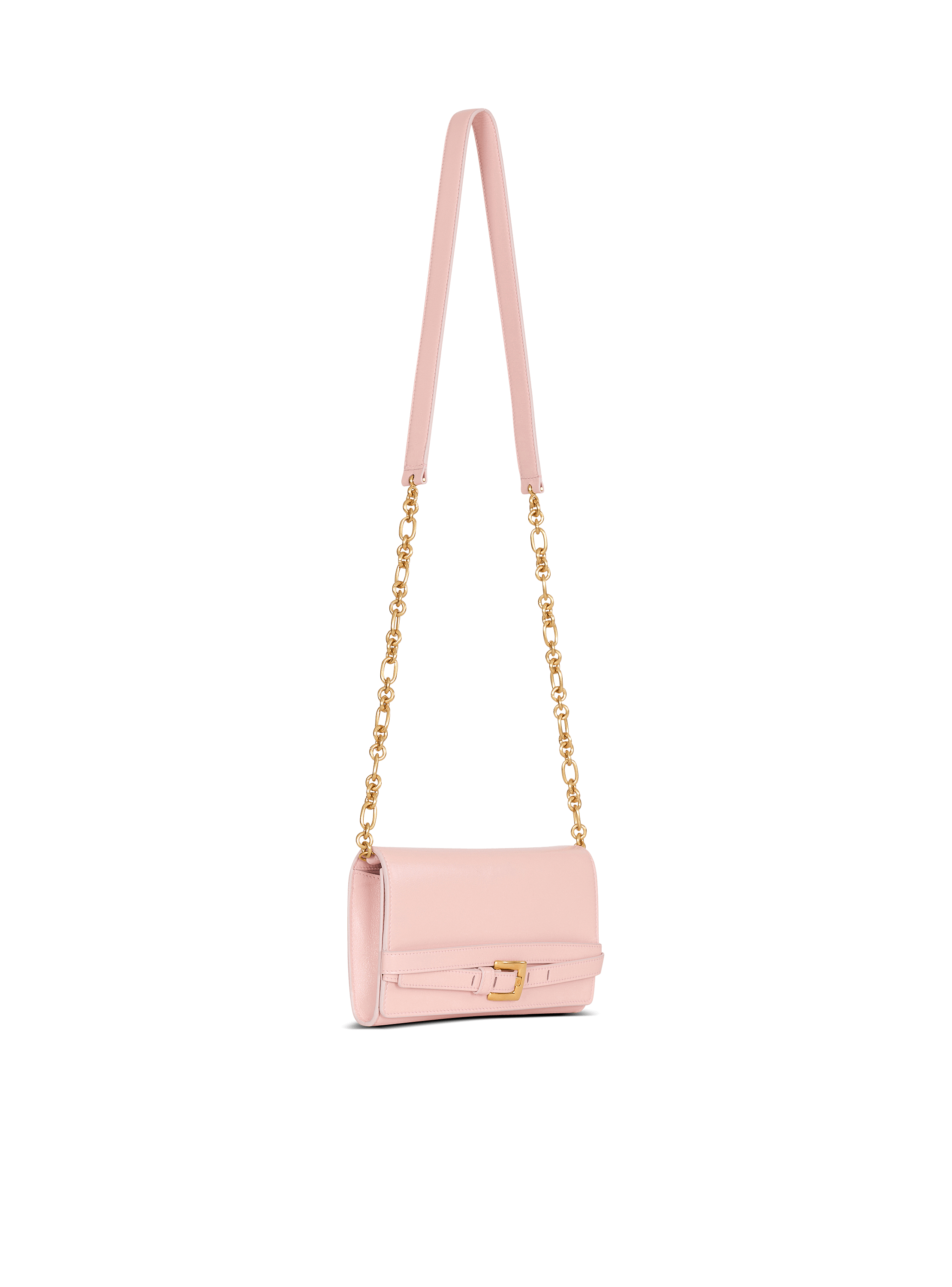 Shuffle calfskin wallet with chain