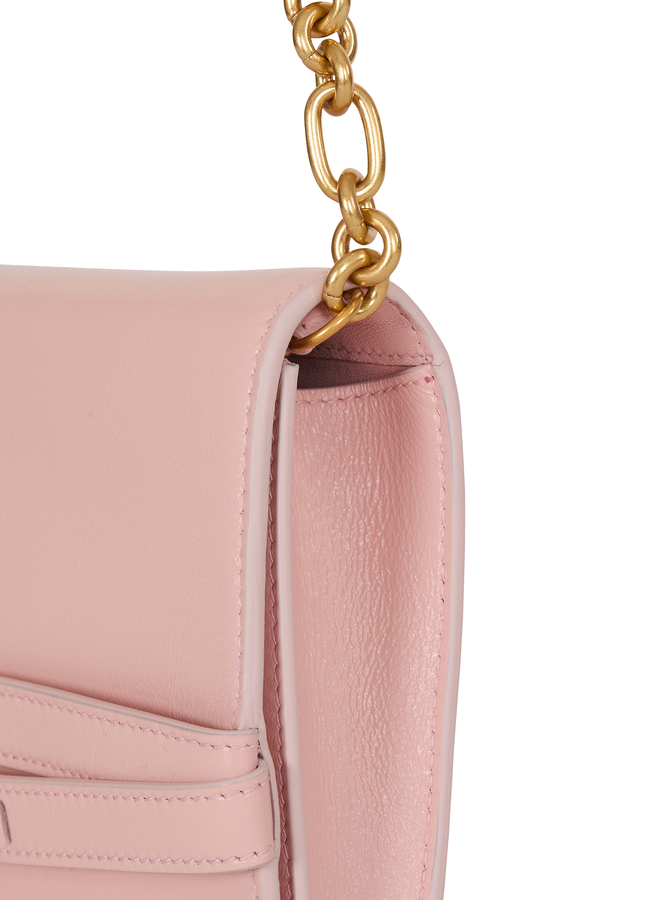 Shuffle calfskin wallet with chain