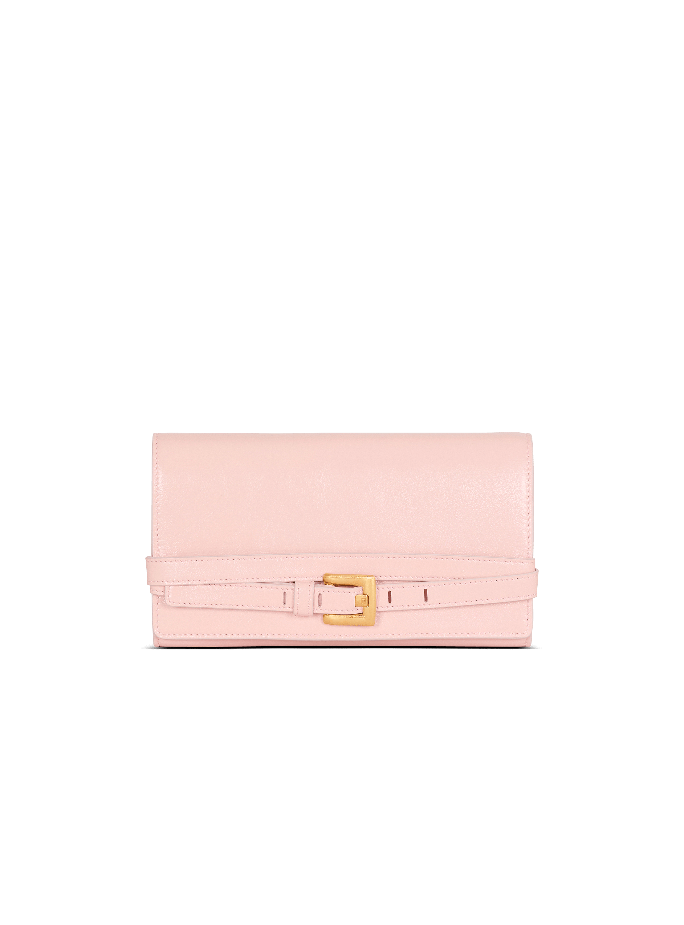 Shuffle calfskin wallet with chain