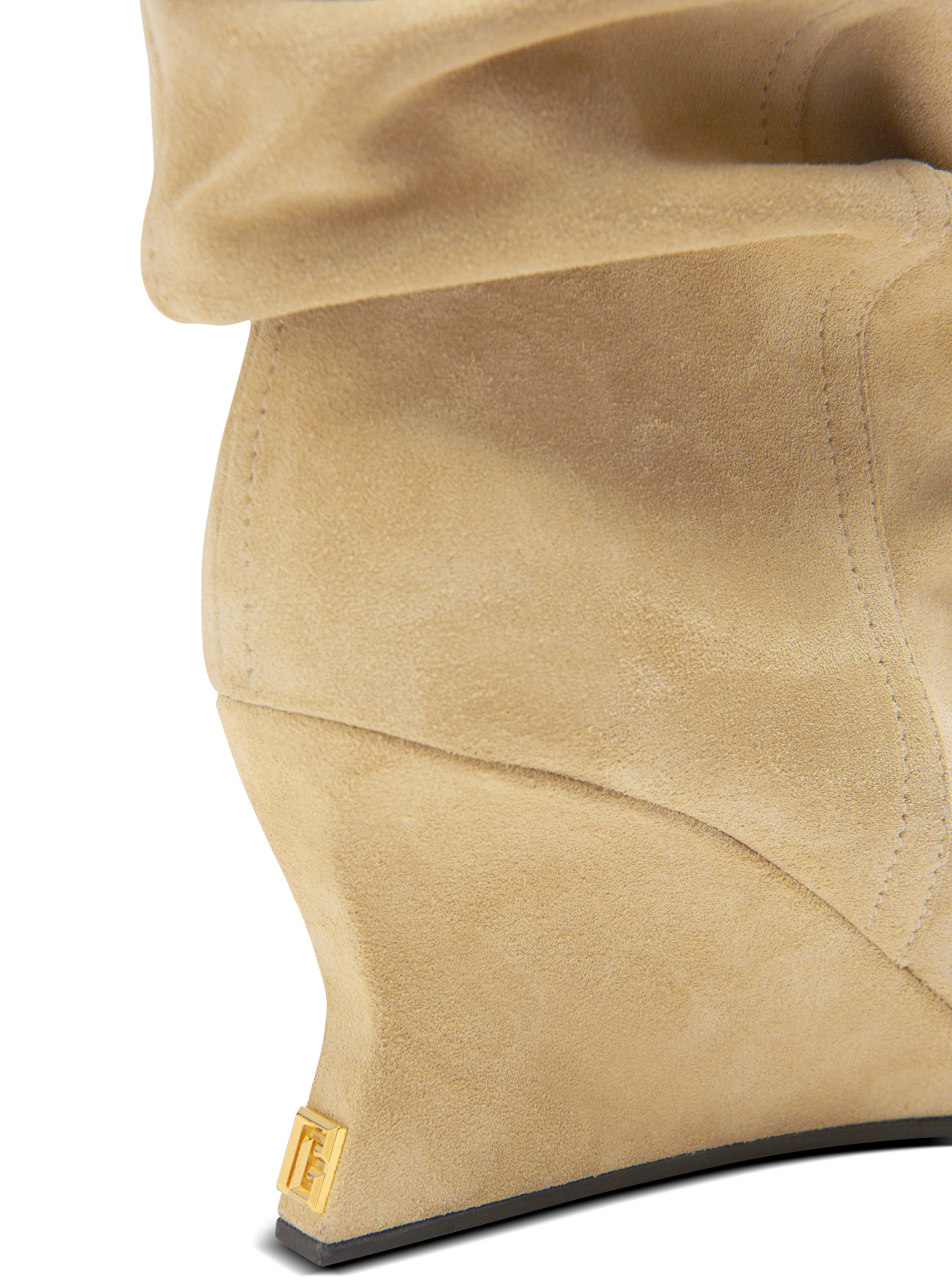 Draped suede Wedge ankle boots