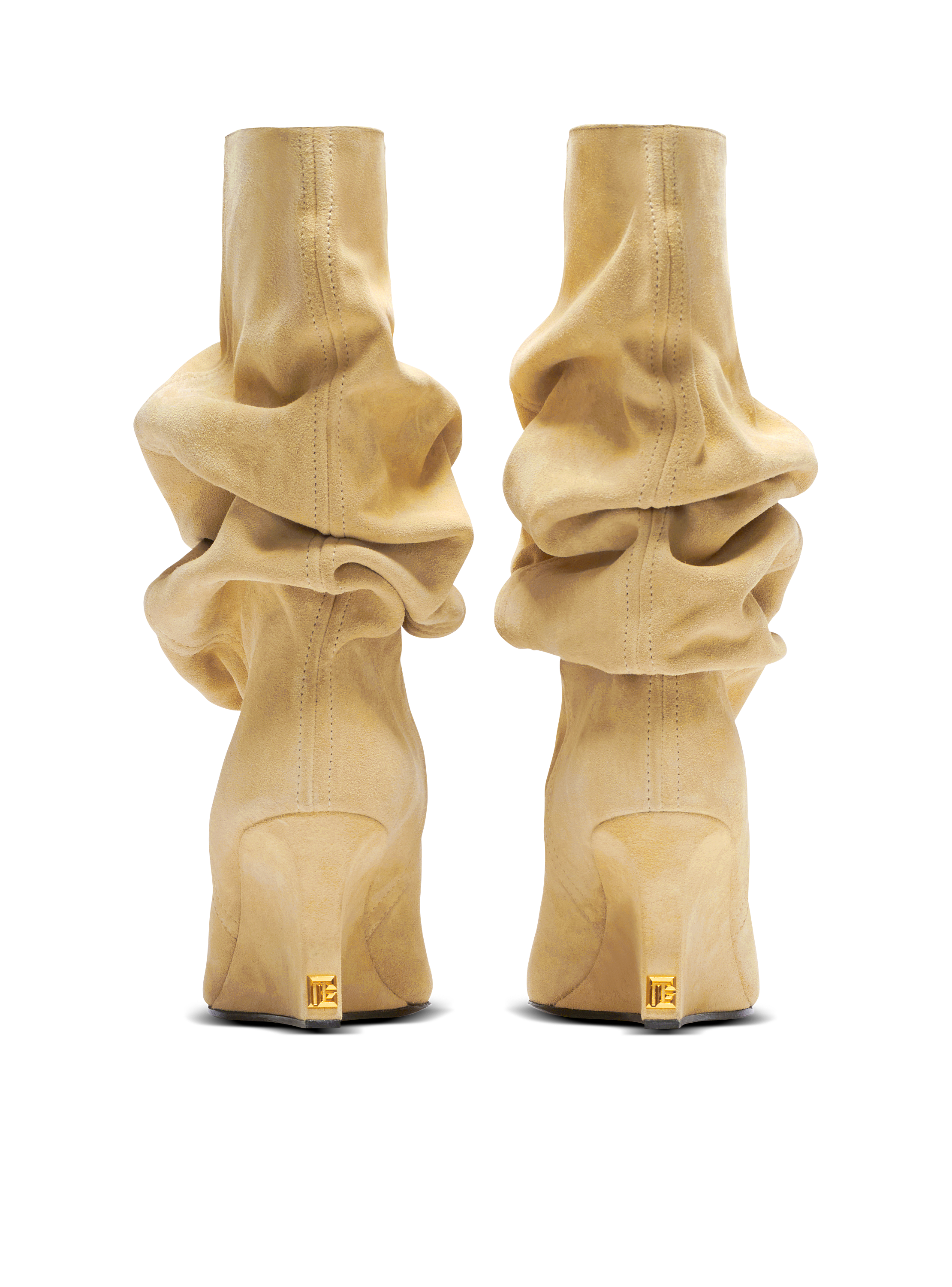 Draped suede Wedge ankle boots