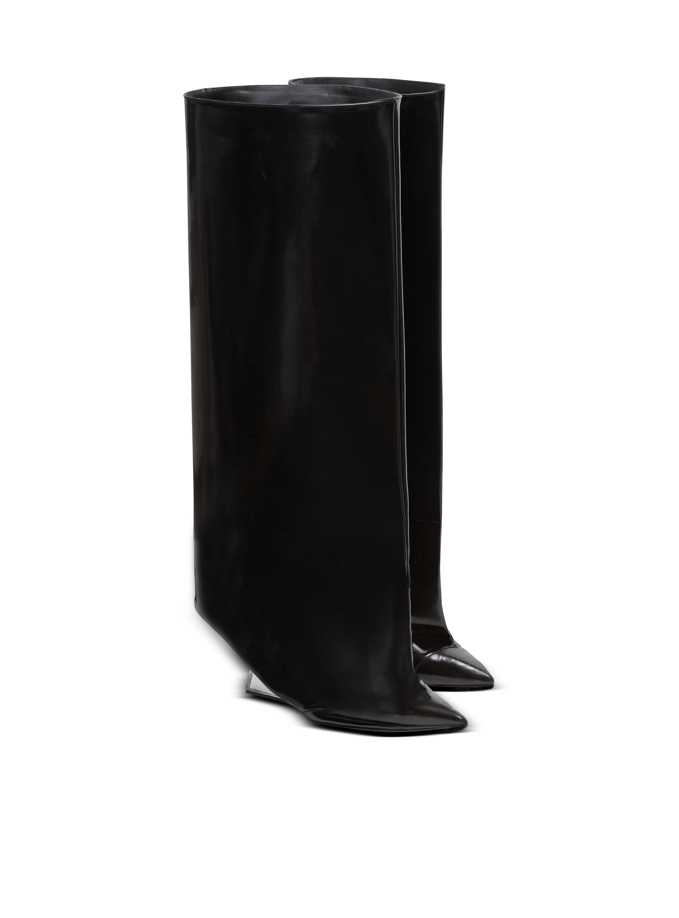 Wedge calfskin leather boots