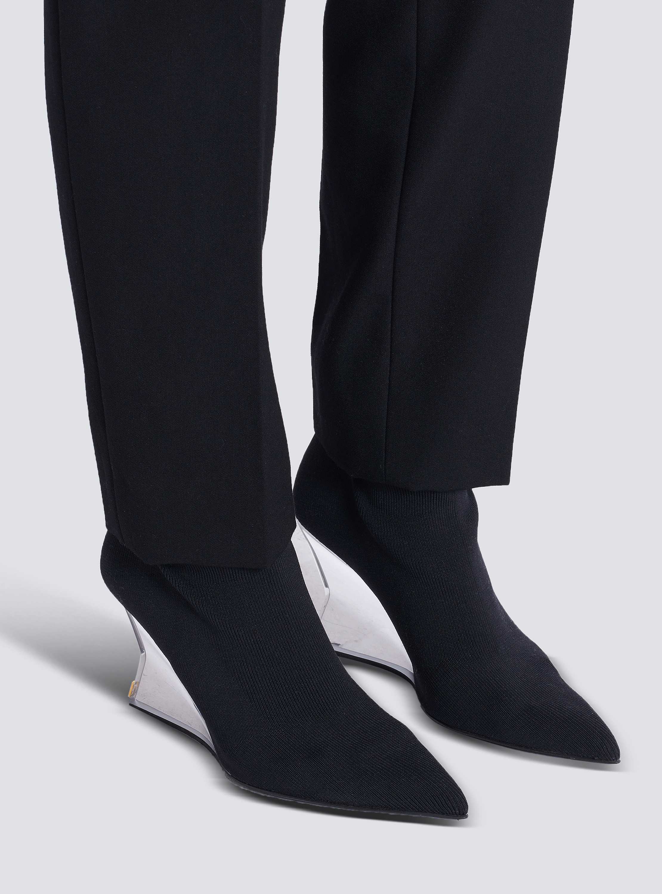 Wedge knit ankle boots