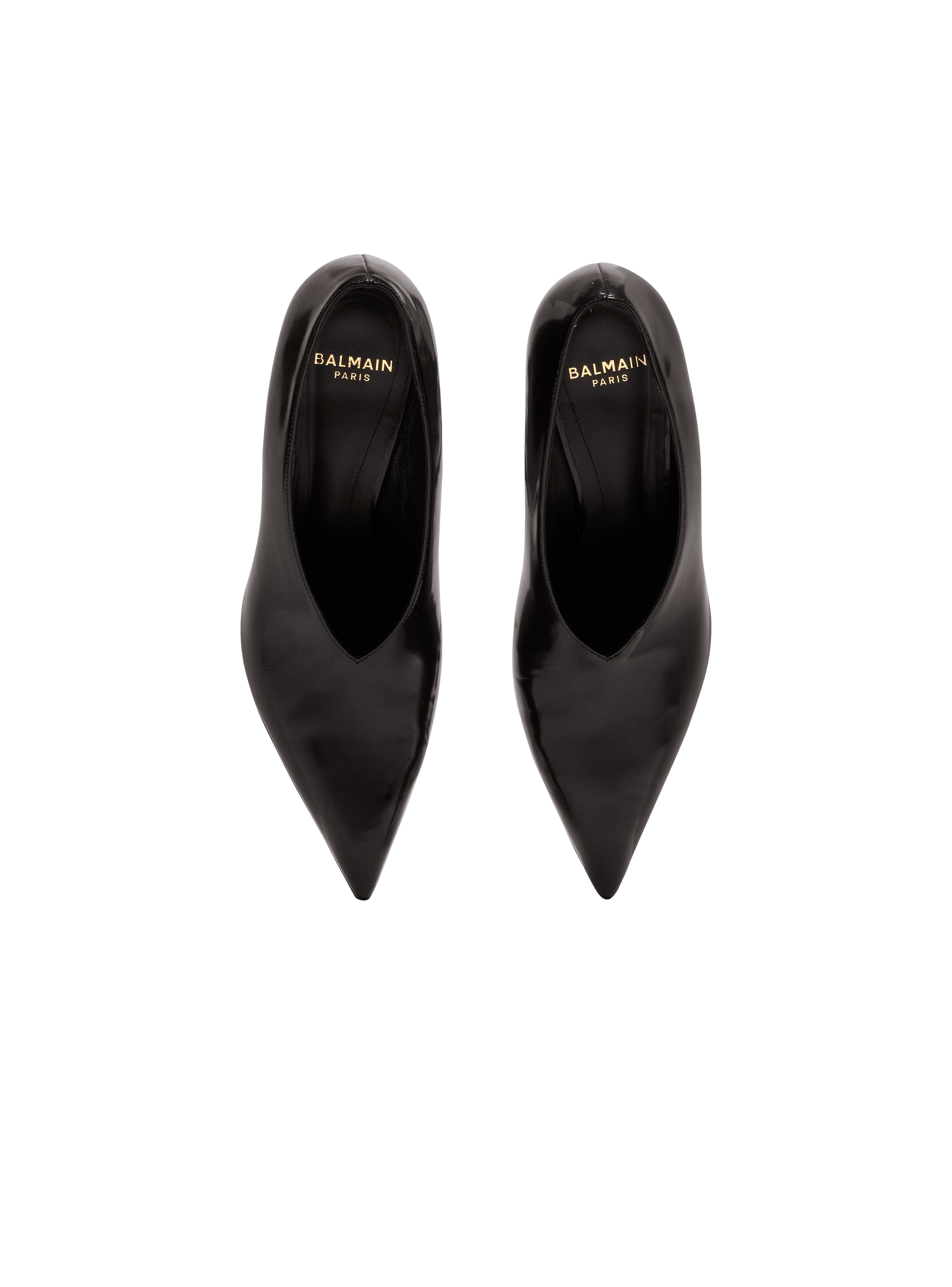 Shiny lambskin Wedge pumps