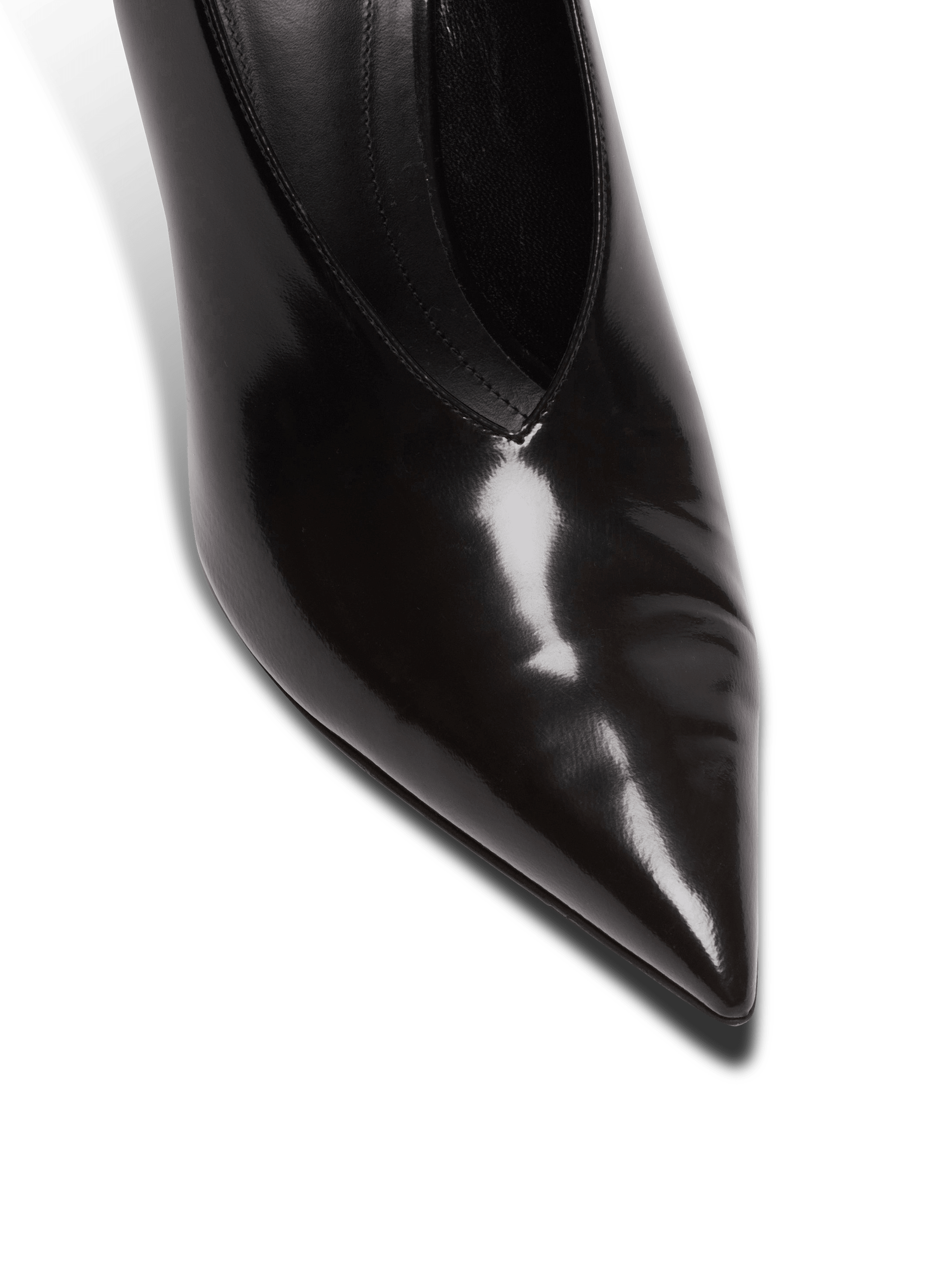 Shiny lambskin Wedge pumps