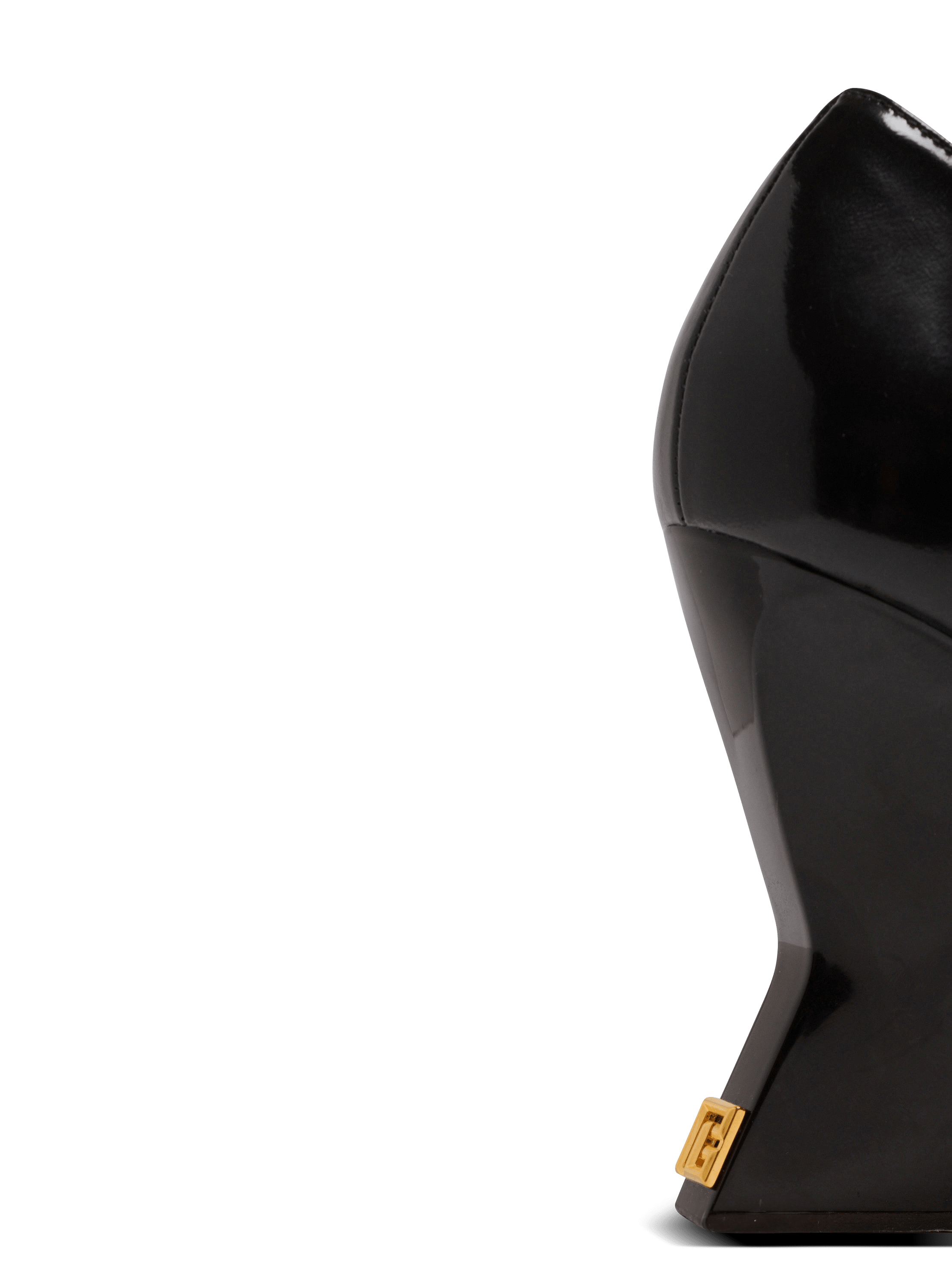 Shiny lambskin Wedge pumps